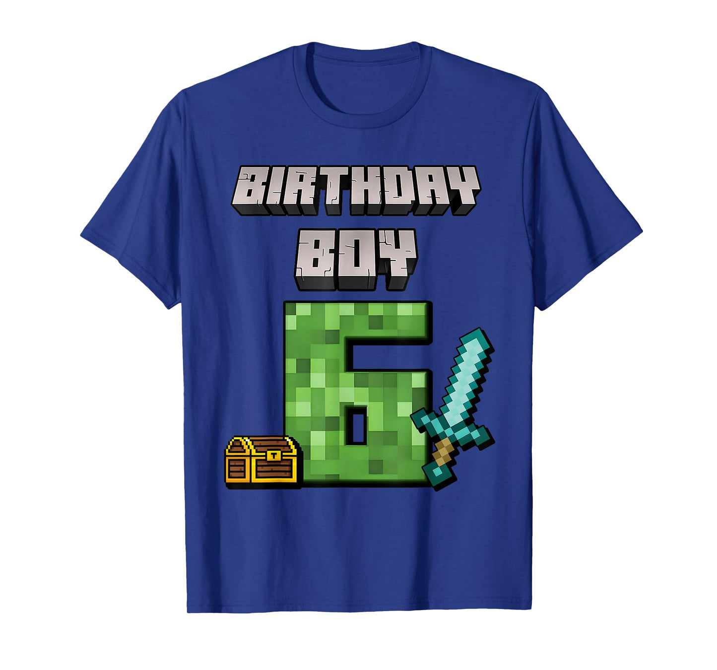 Birthday Boy 6th Birthday I'm 6 Year Old Gamer Pixel T-Shirt
