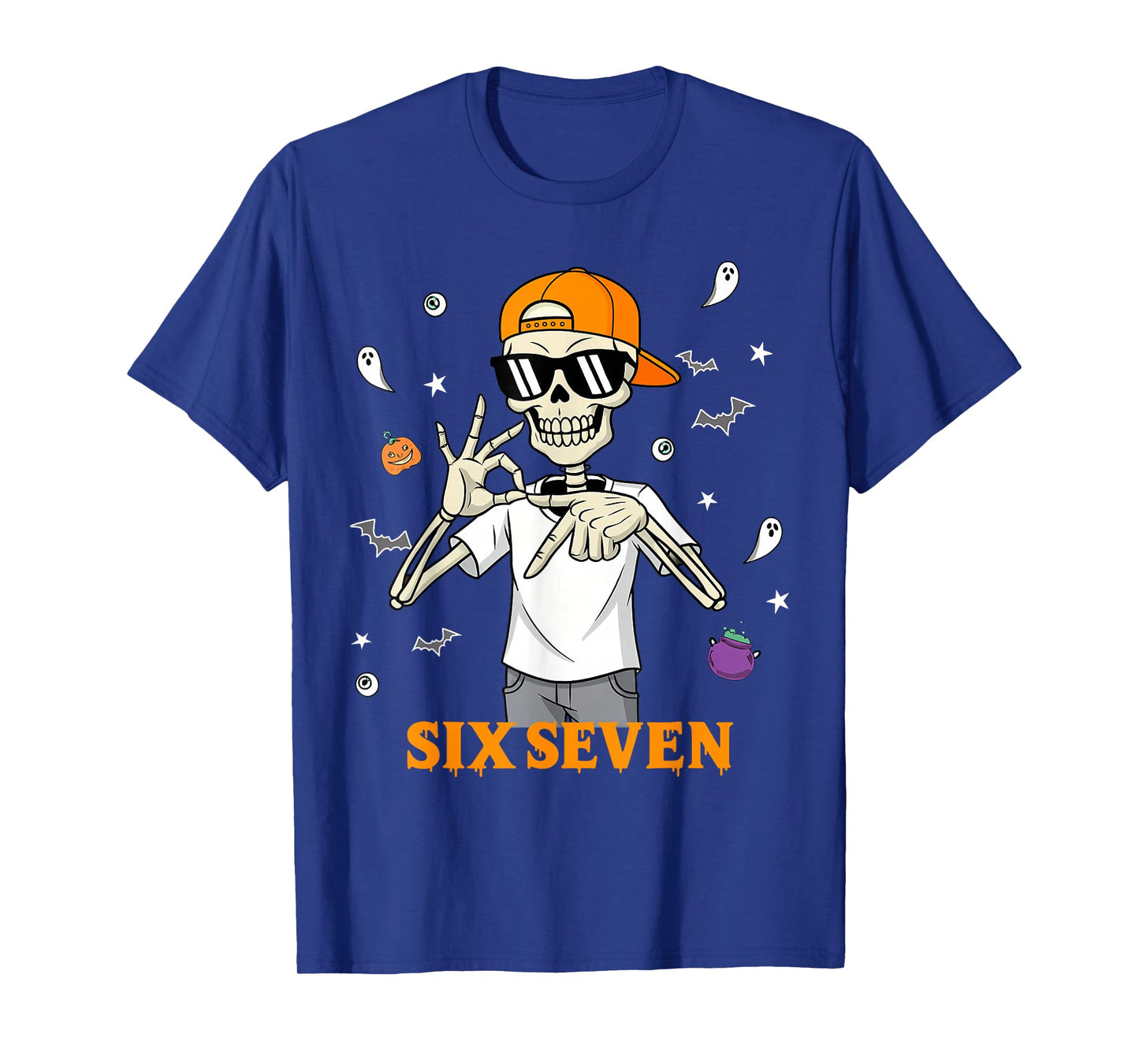 Haunted by 6-7 Funny 67 Meme Halloween Skeleton Six Seven T-Shirt