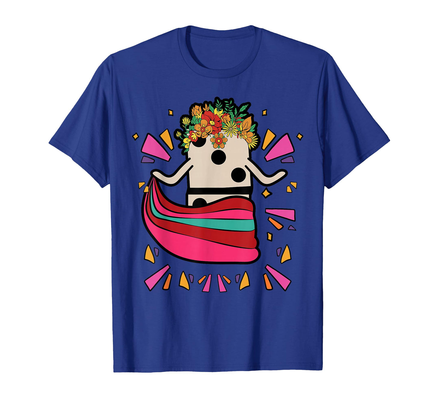 Dancing Mexican Train Domino Tile Flowers Funny T-Shirt