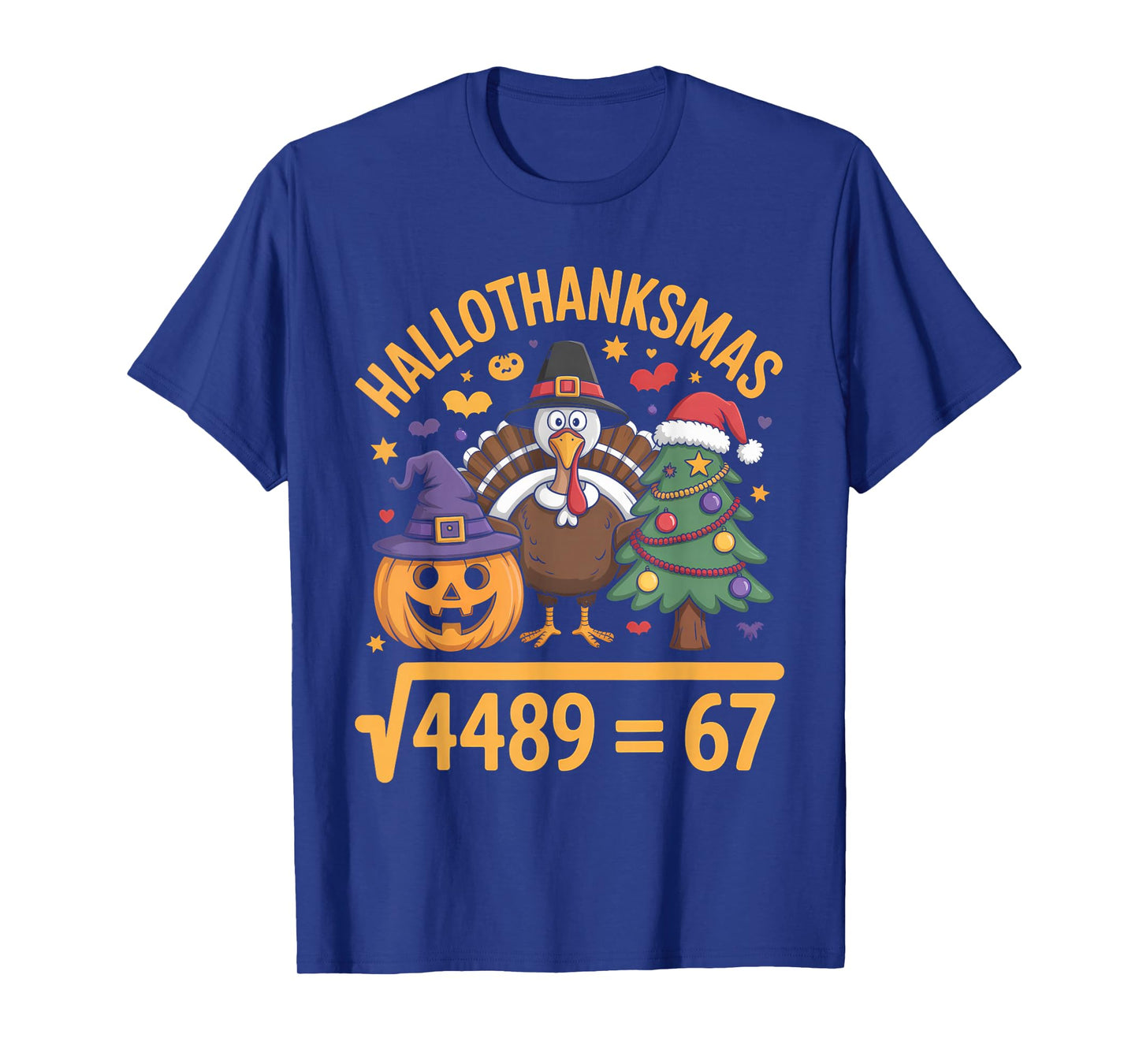 67 Meme Math Teacher Root 4489 Hallothanksmas Six Seven T-Shirt