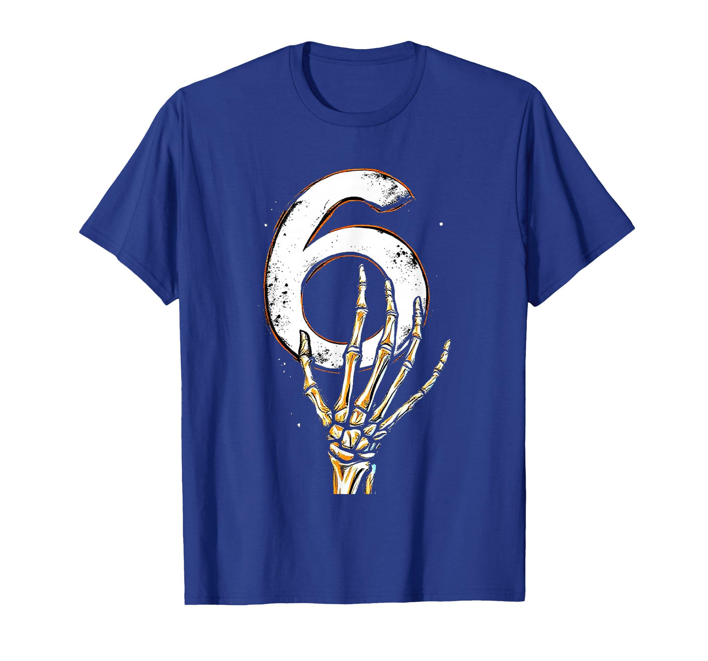 Skeleton Hand Holding Number 6 Matching 67 Halloween Horror T-Shirt