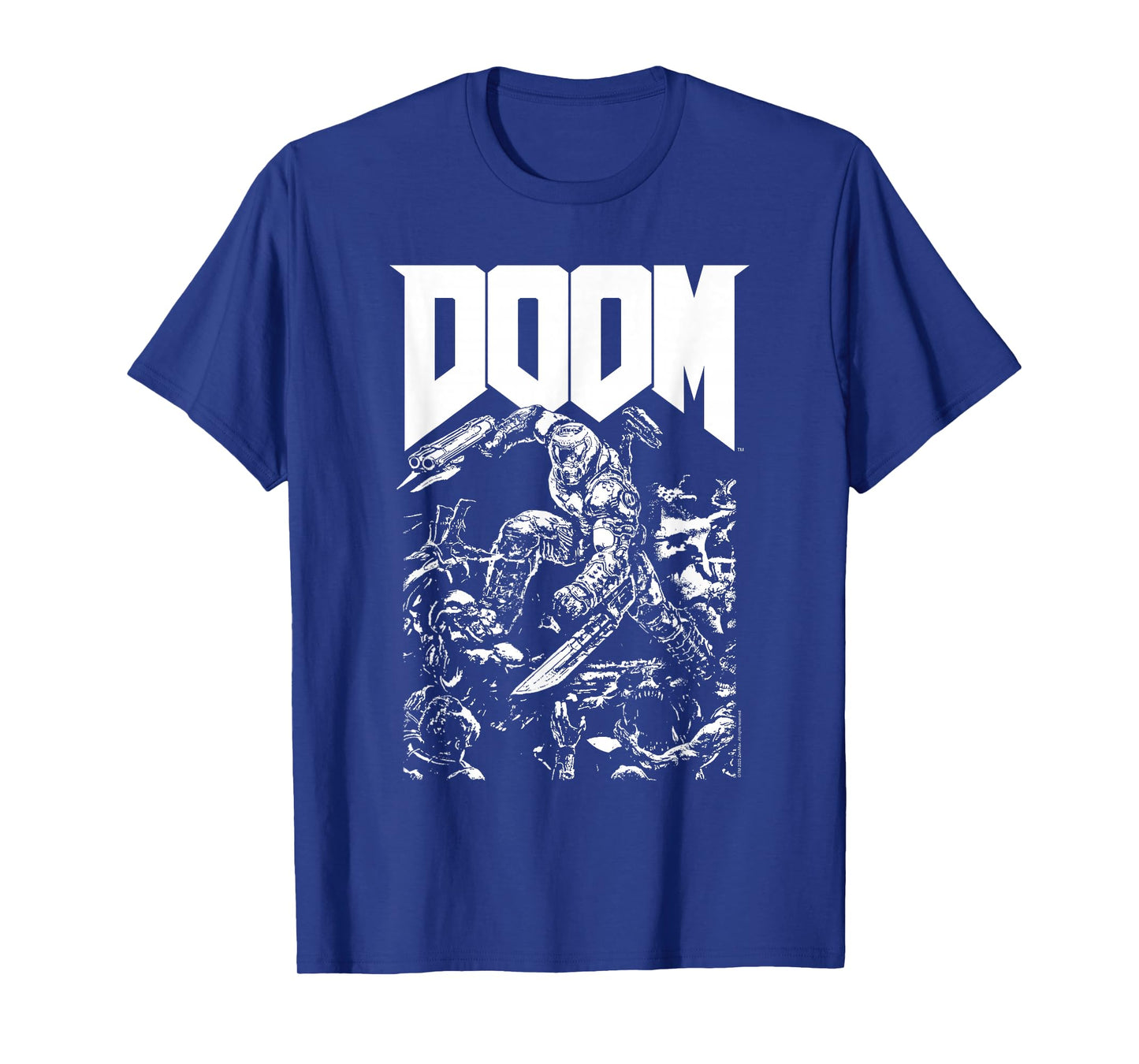 Doom Baron Pixelated Character with Logo Video Game T-Shirt