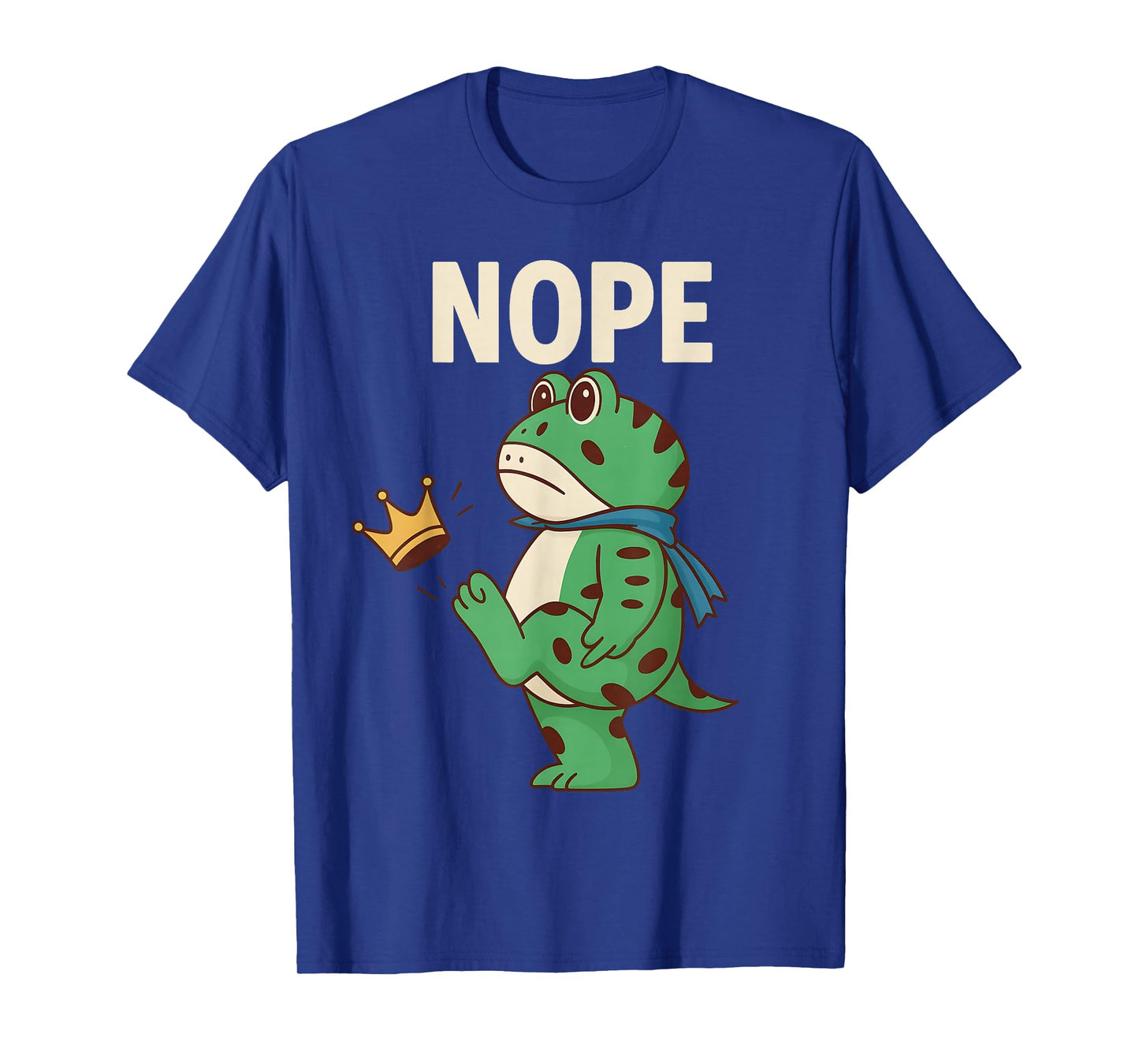 No Kings Nope Frog Kicking Crown Meme Funny Protest T-Shirt