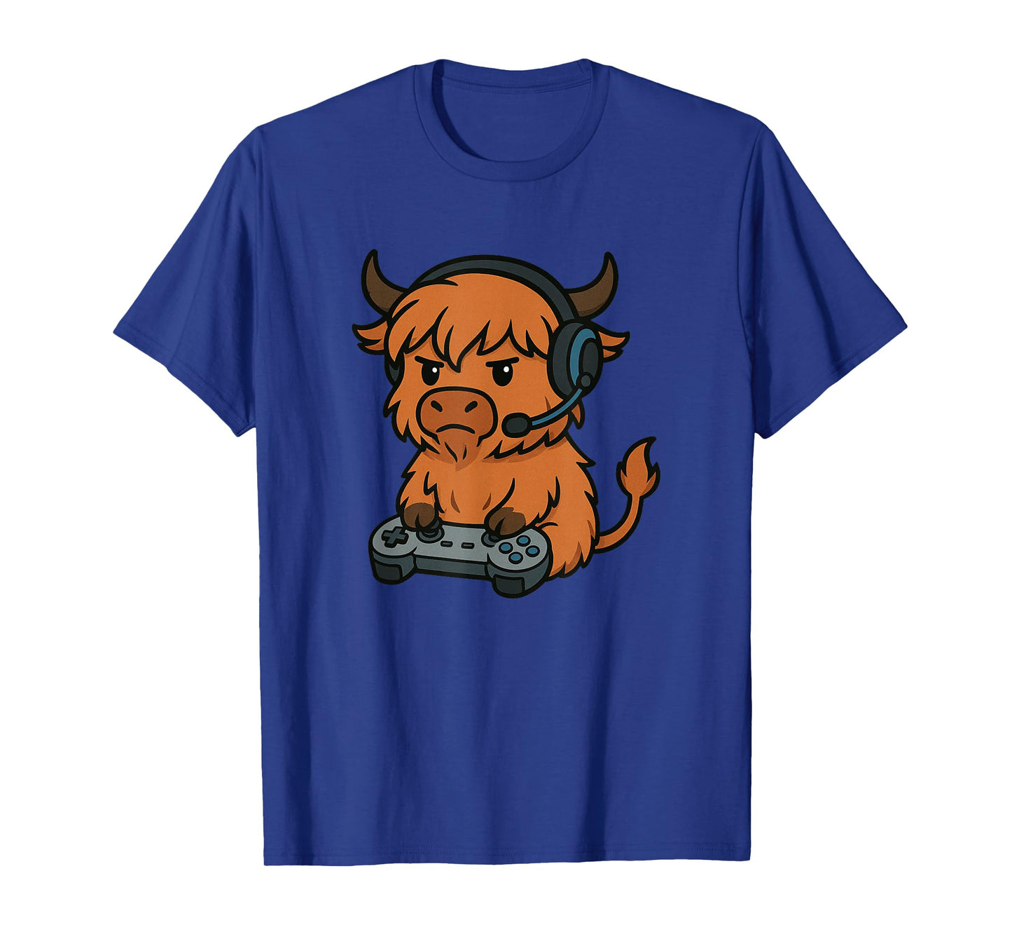 Highland Cow Gamer Gaming Retro Videogames Boys Girls Kids T-Shirt
