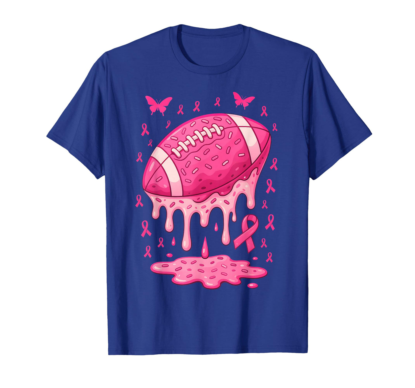 Football Drip Ice Cream Breast Cancer Awareness Boys & Girls T-Shirt