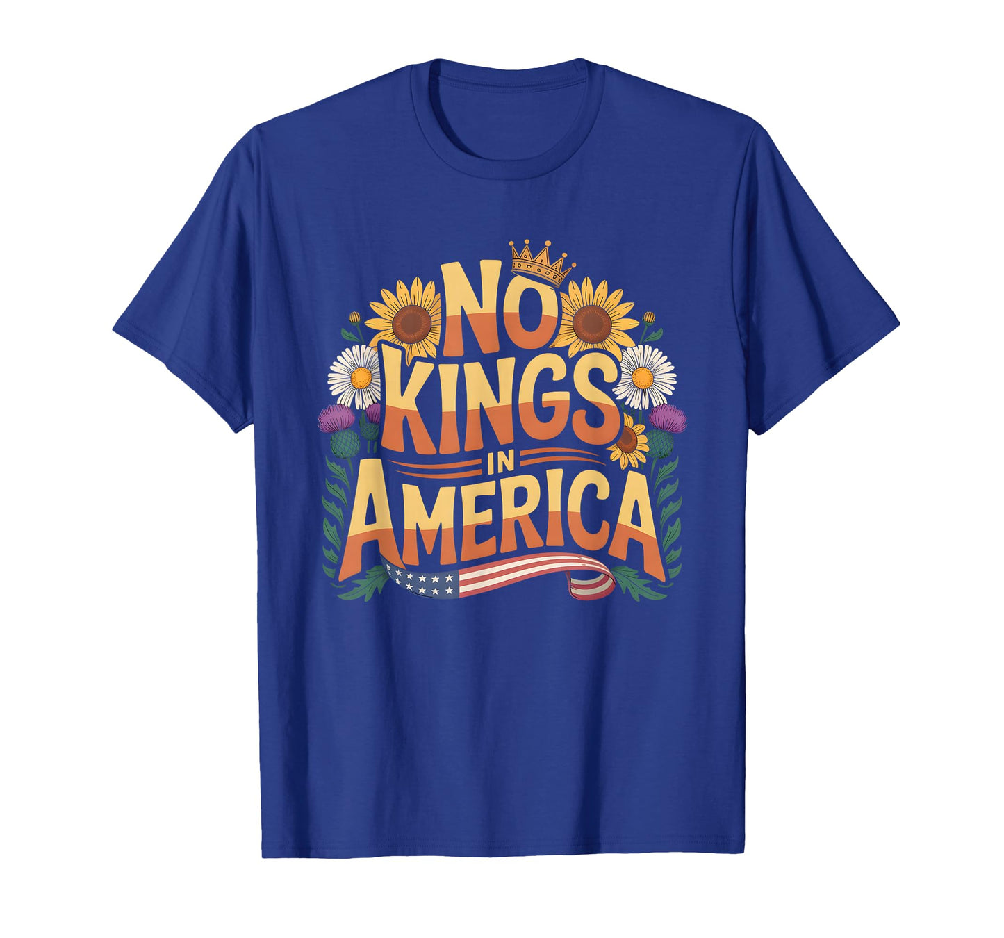 Floral No Kings in America Protest Democracy No Kings T-Shirt