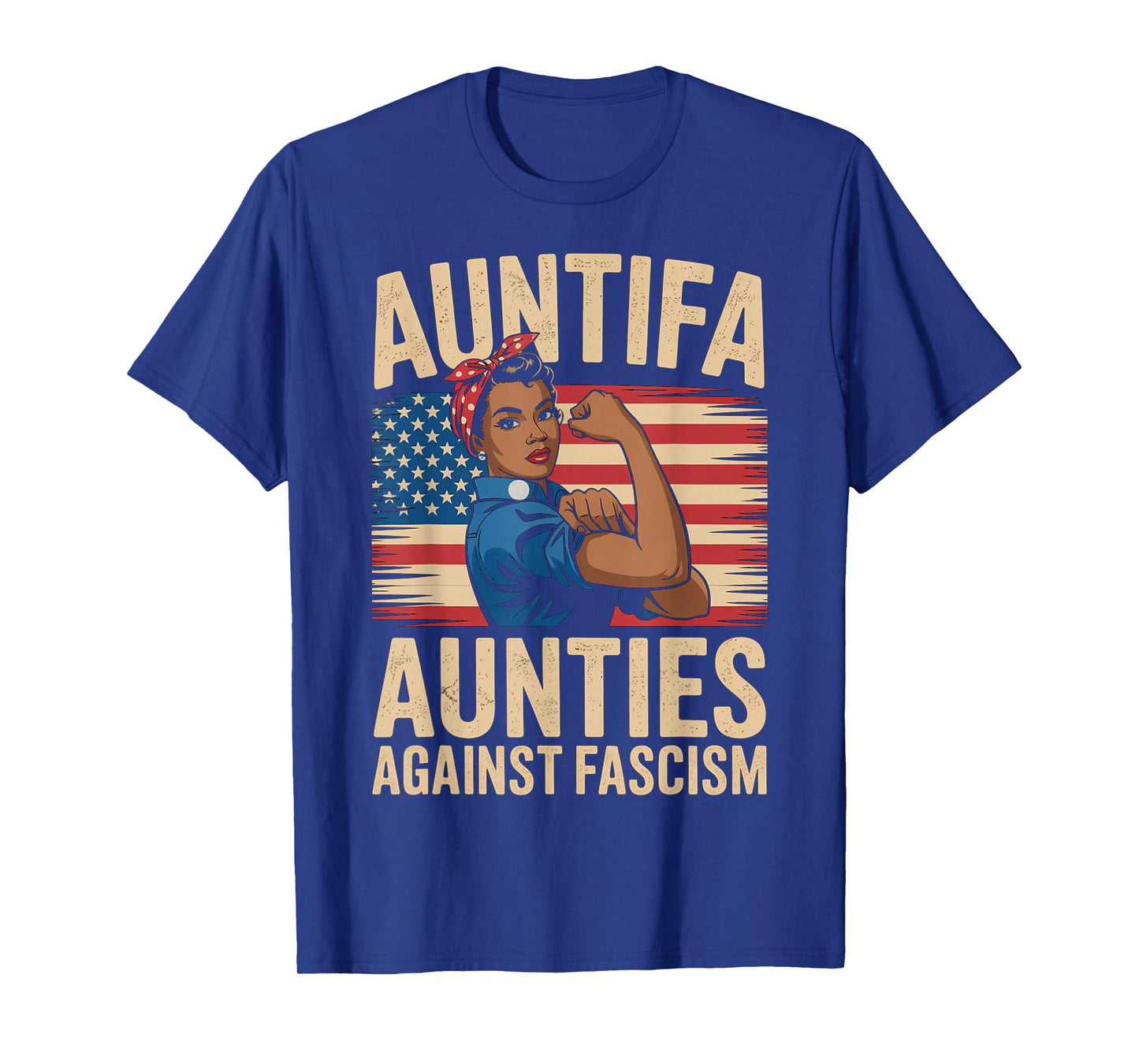 AUNTtifa Black Aunts Against Fascism Flag Resist No Kings T-Shirt