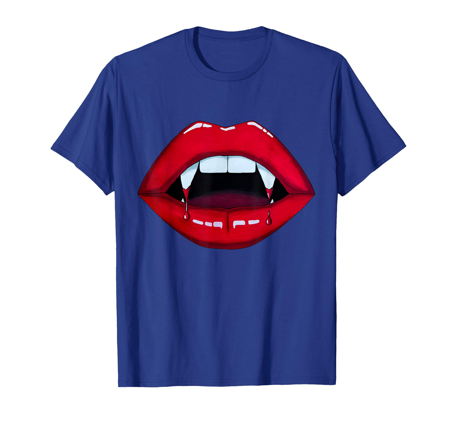 Sexy Vampire Bite Halloween Fangs Teeth Bright Red Lips T-Shirt