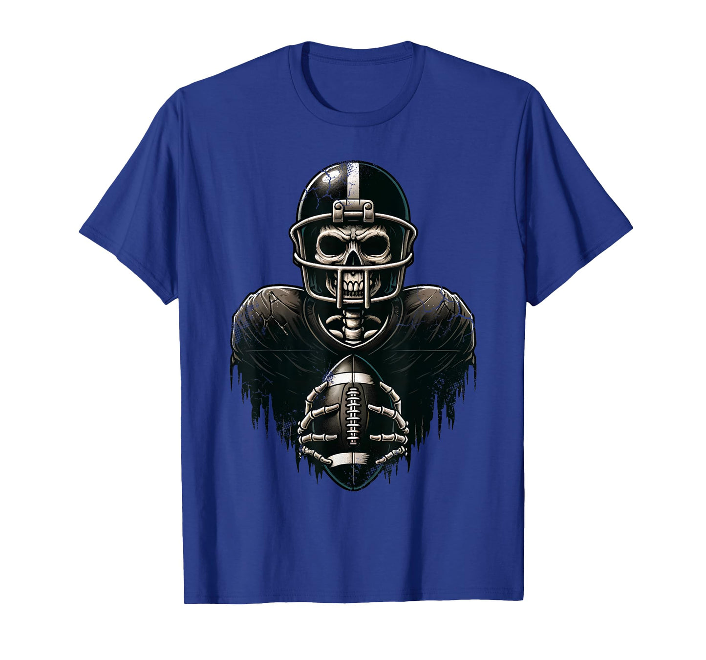 Halloween Skeleton Football Player Spooky Sports Graphic T-Shirt