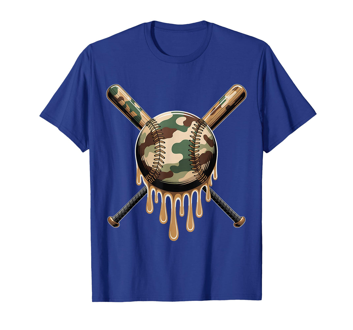 Sports Baseball Drip Camo Baseball Bats Boys Cool Game Day T-Shirt