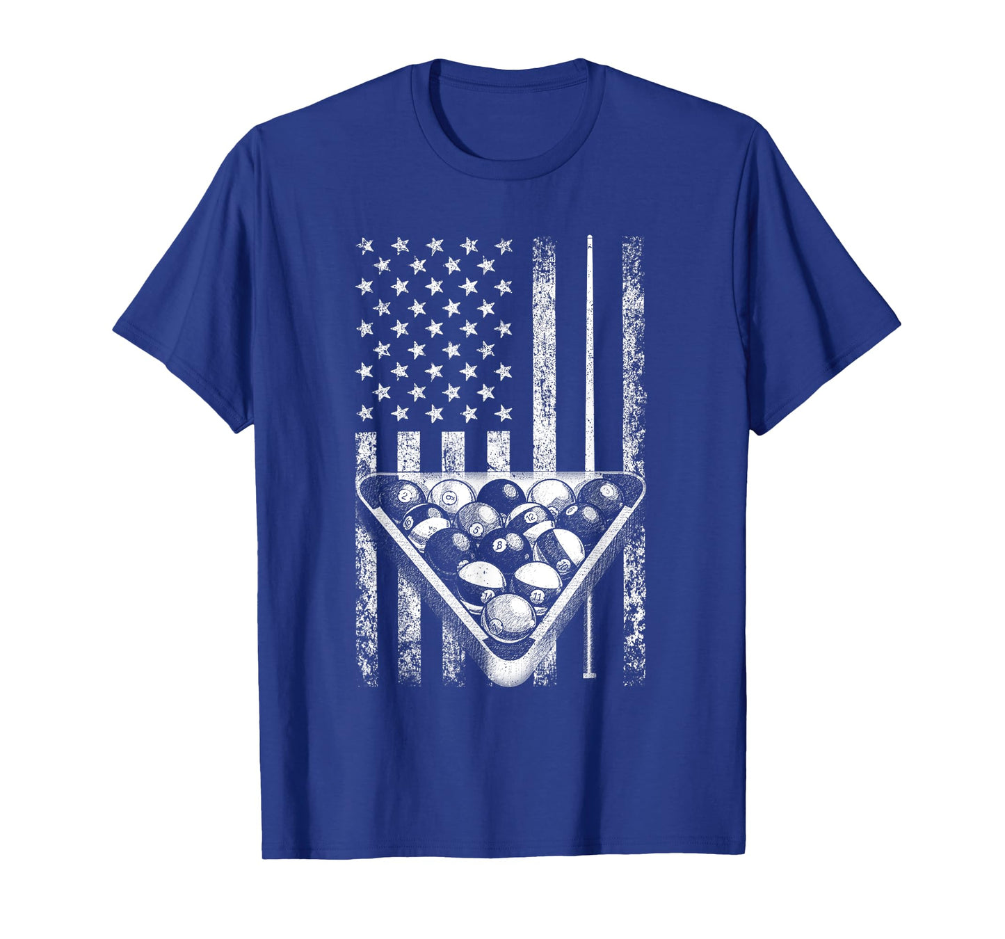 Vintage Billiard American Flag Pool Player T-Shirt