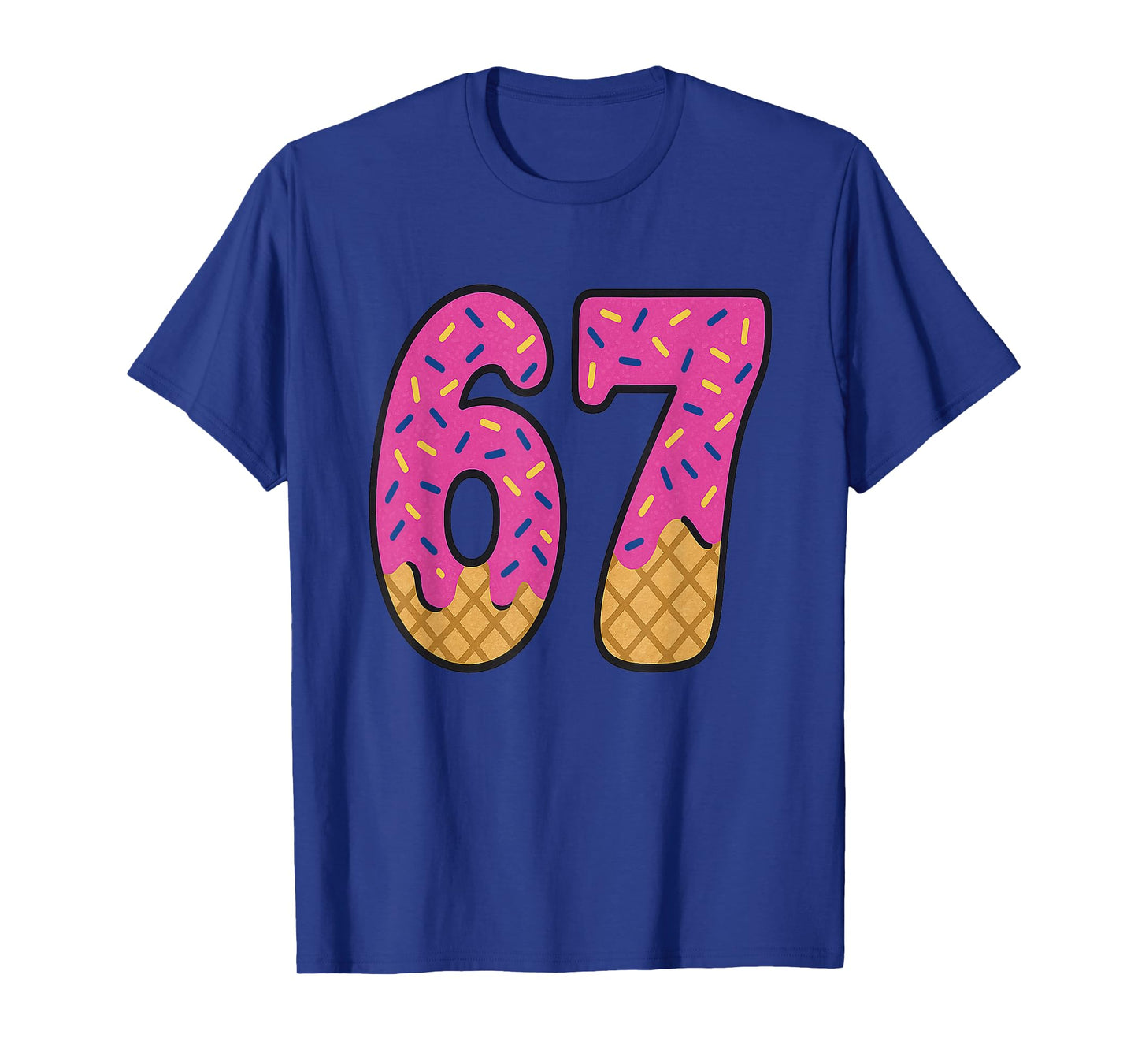 67 Ice Cream Drip Meme Six Seven Waffle Teen Kid Slang T-Shirt