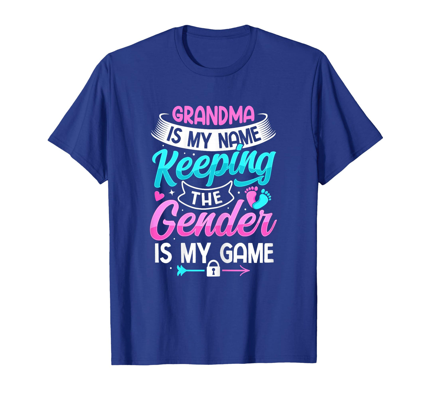 Gender Reveal Design for a Keeper of the Gender Grandma T-Shirt, Female X-Small, Black