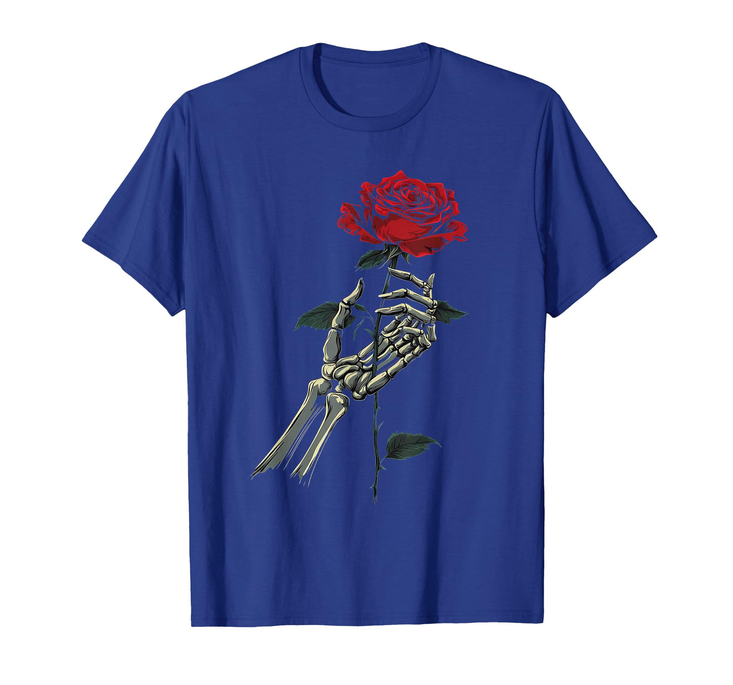 Skeleton Hand Holding Rose Flower Red Rose T-Shirt