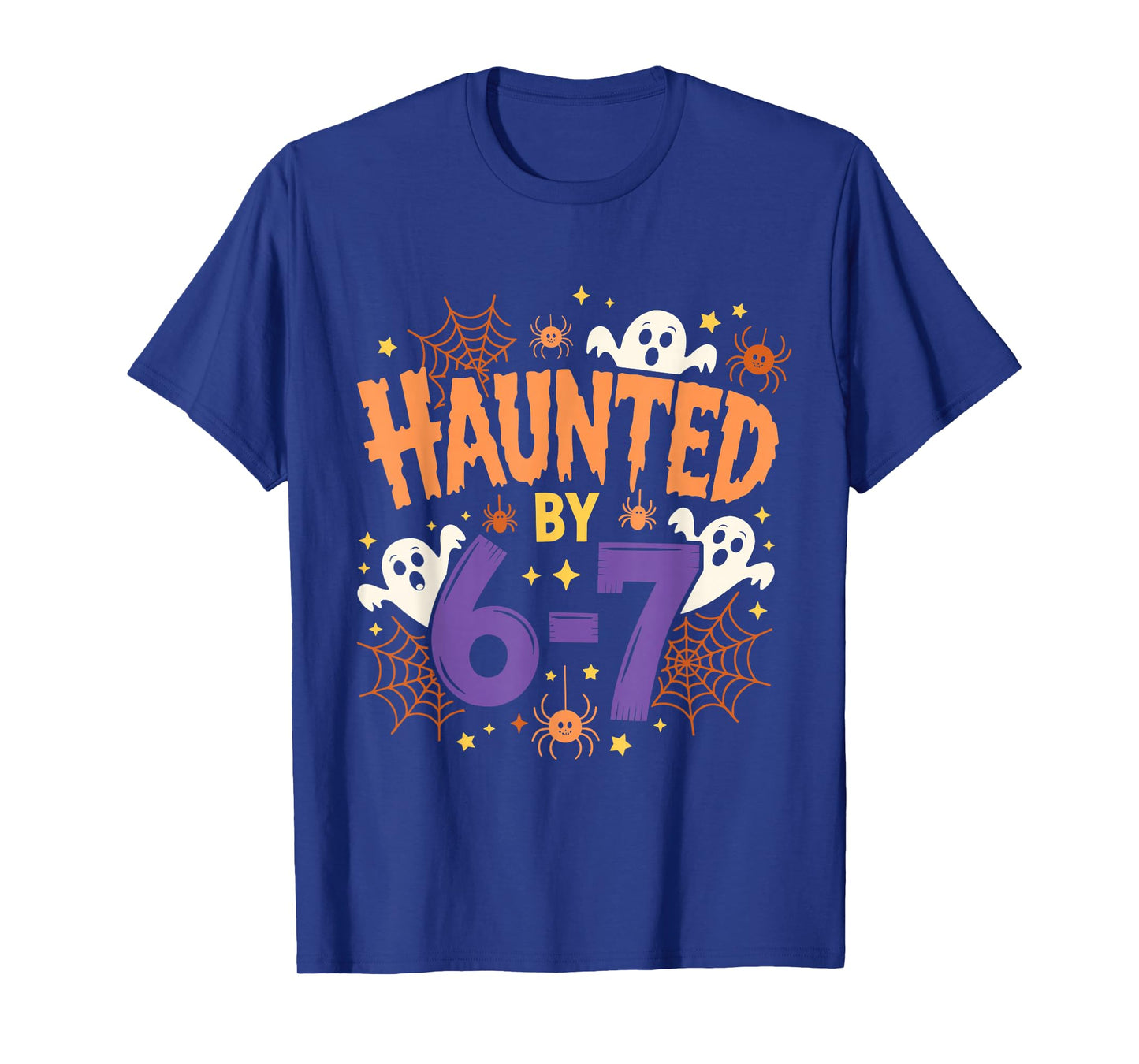 Haunted by 6-7 Halloween Funny Ghosts and Spiders Boy Girl T-Shirt
