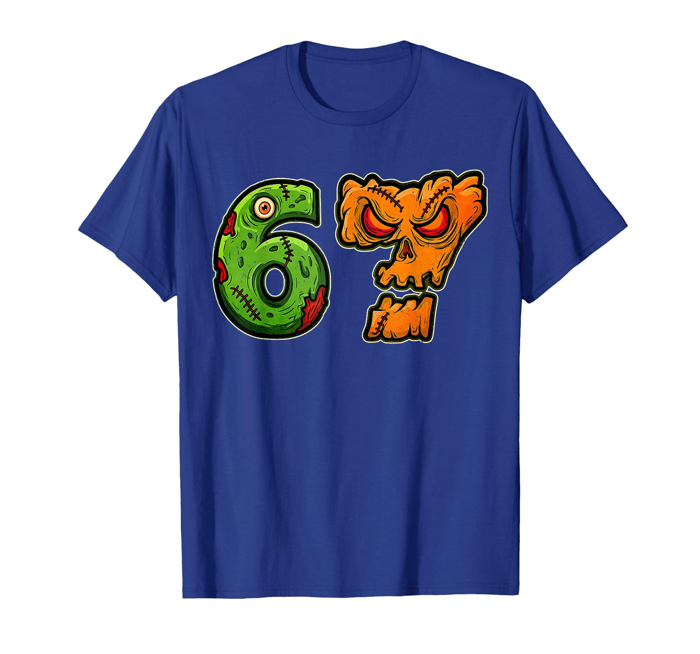 67 Zombie Pumpkin Six Seven Halloween Meme Costume T-Shirt