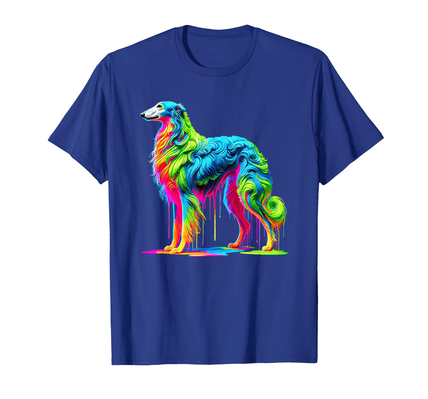 Dripping Paint Art Borzoi Russian Hunting Sighthound T-Shirt