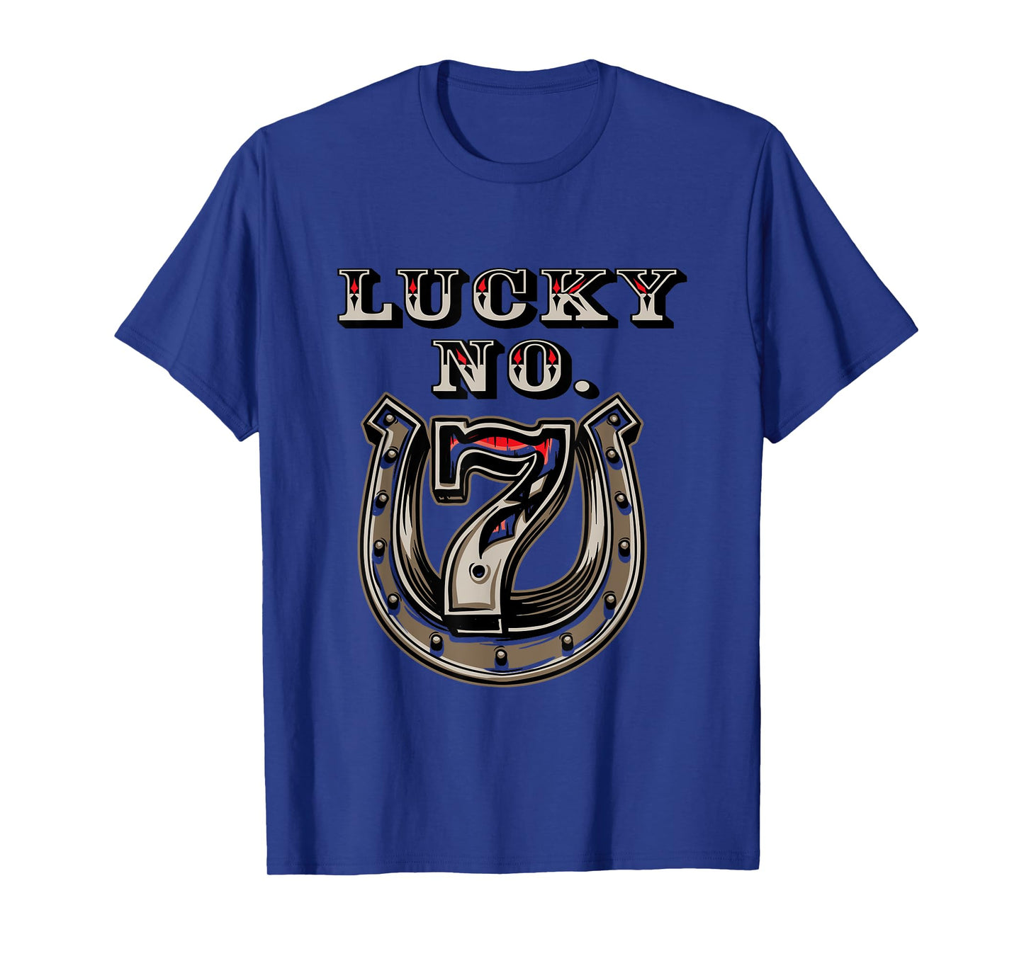 Lucky Number 7 Seven Horse Shoe Good Luck T-Shirt