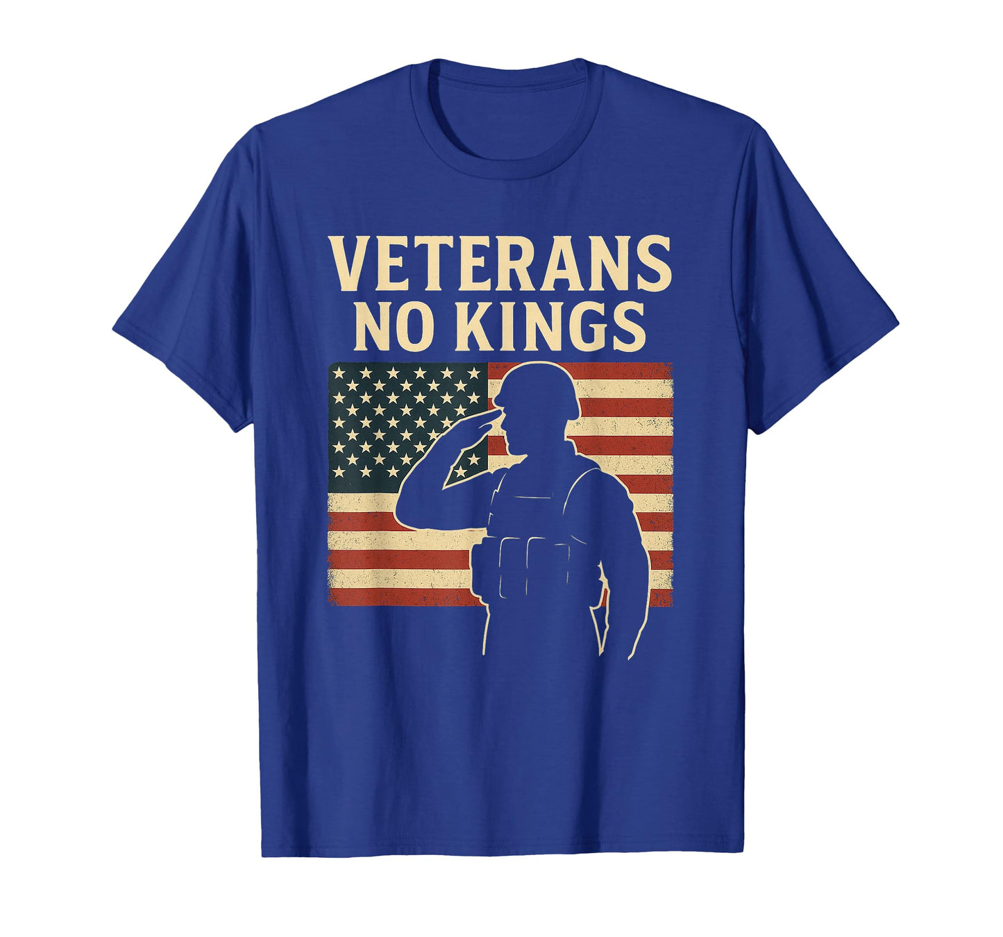 Veterans No Kings Shirt Vintage America Flag Veterans T-Shirt
