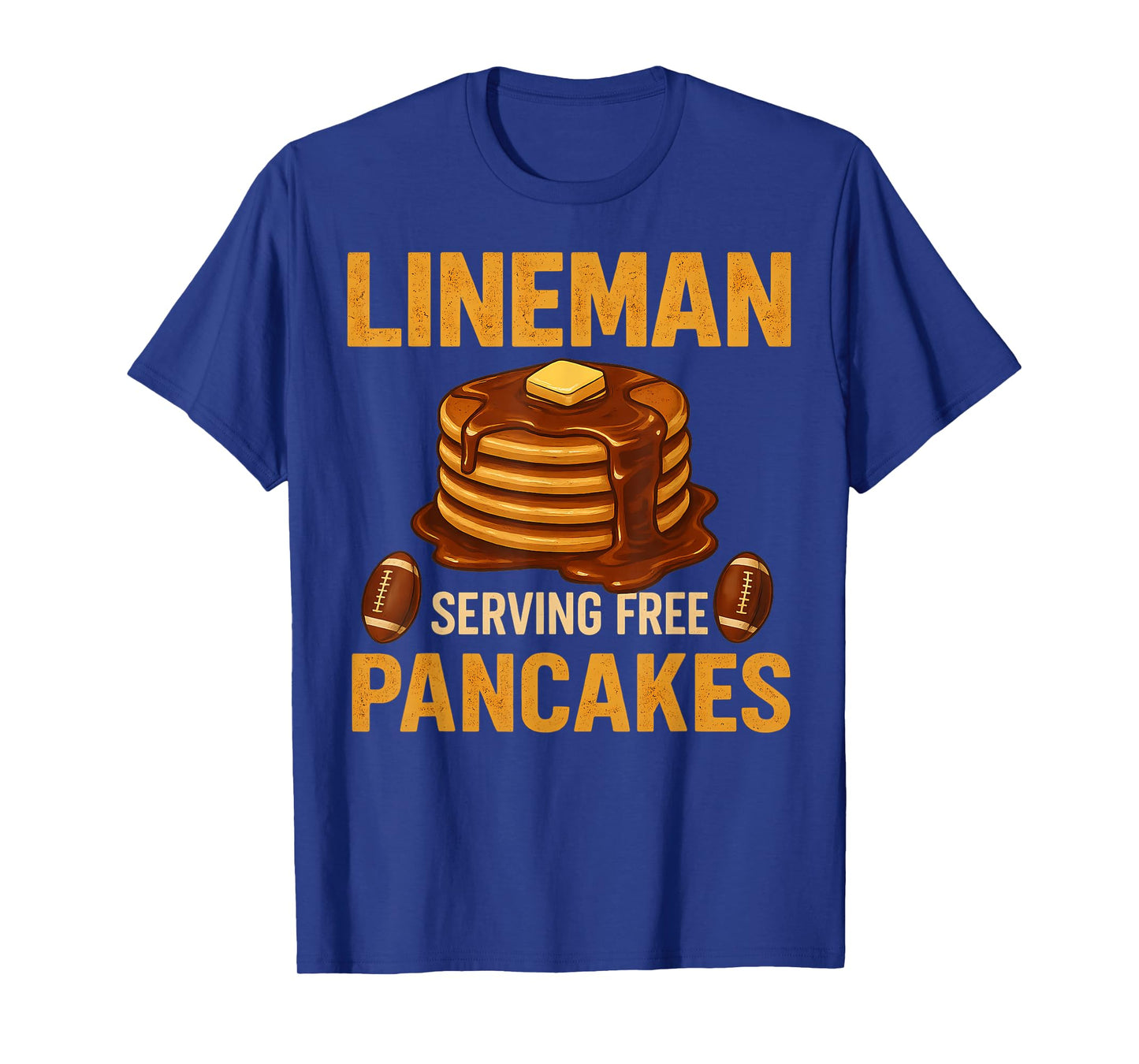 Lineman Serving Pancakes Daily Funny Vintage Football T-Shirt