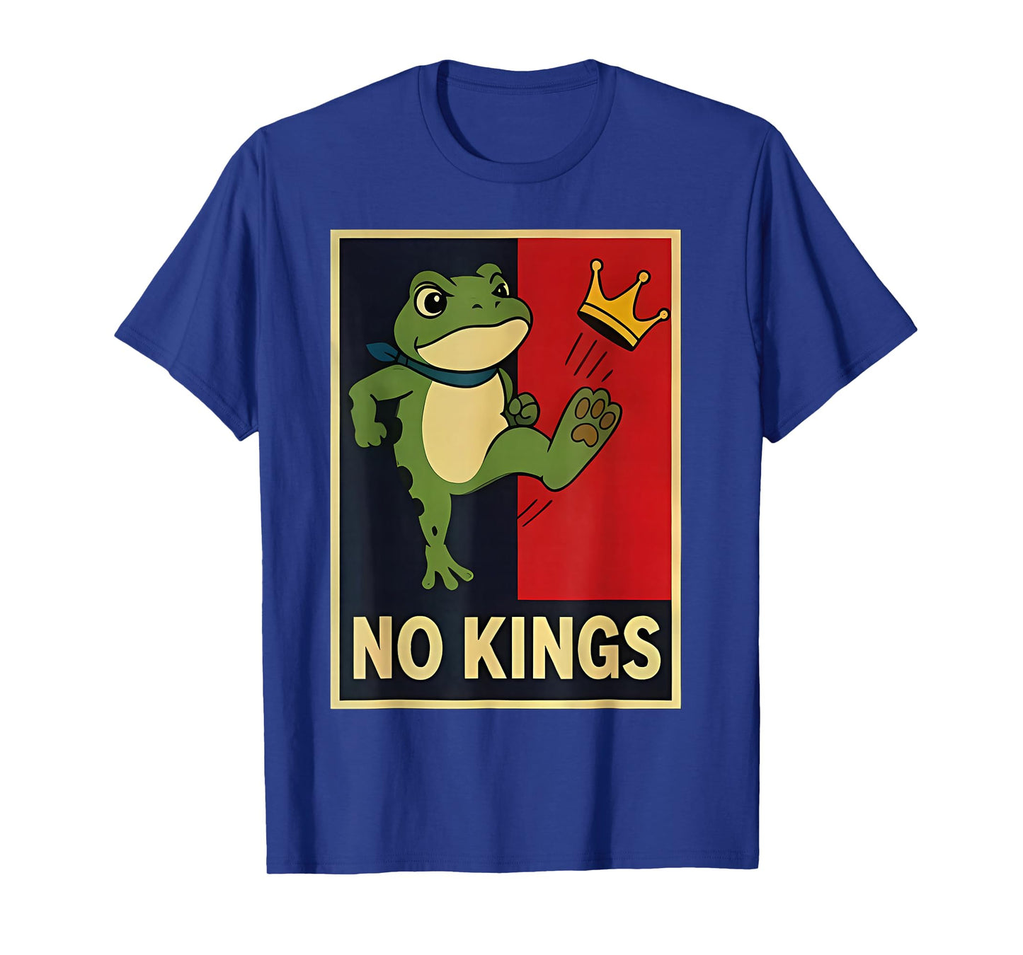 Portland Frog No King Protest Kicking Crown T-Shirt