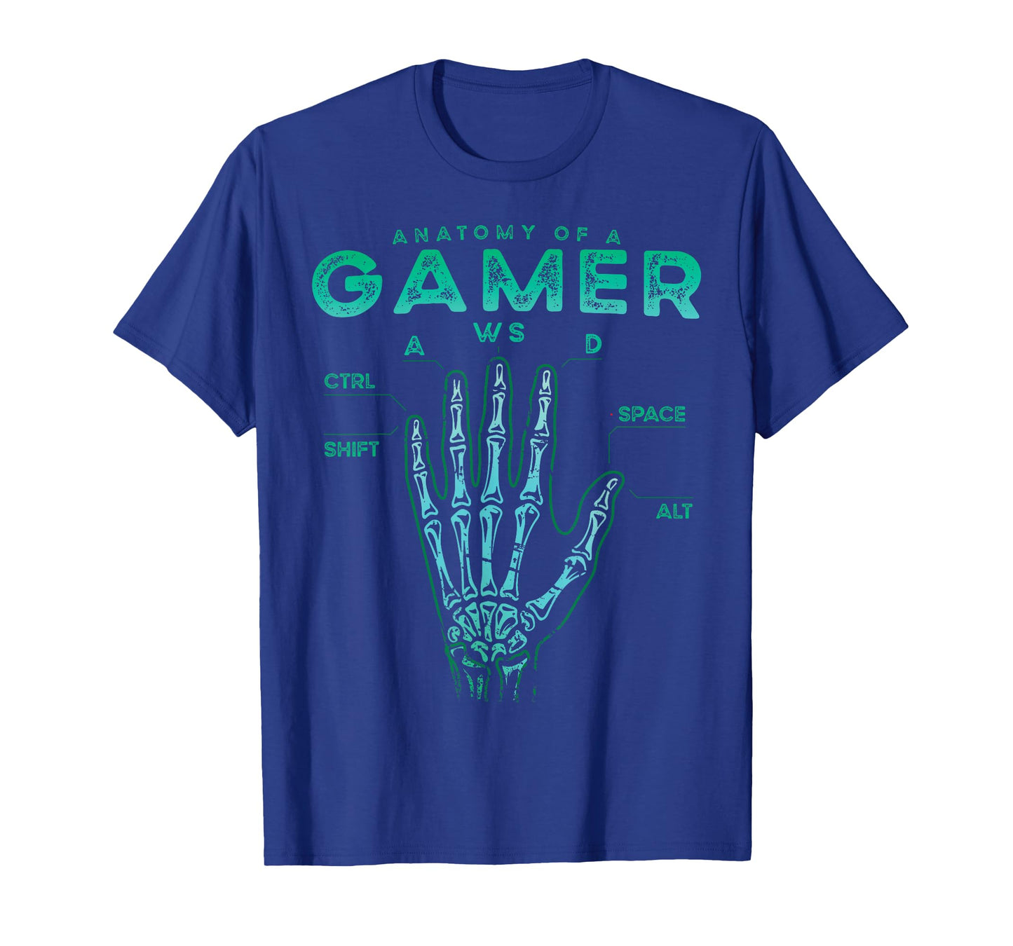 Gamer Anatomy Shirt Skeleton Hand Gaming Video Game T-Shirt