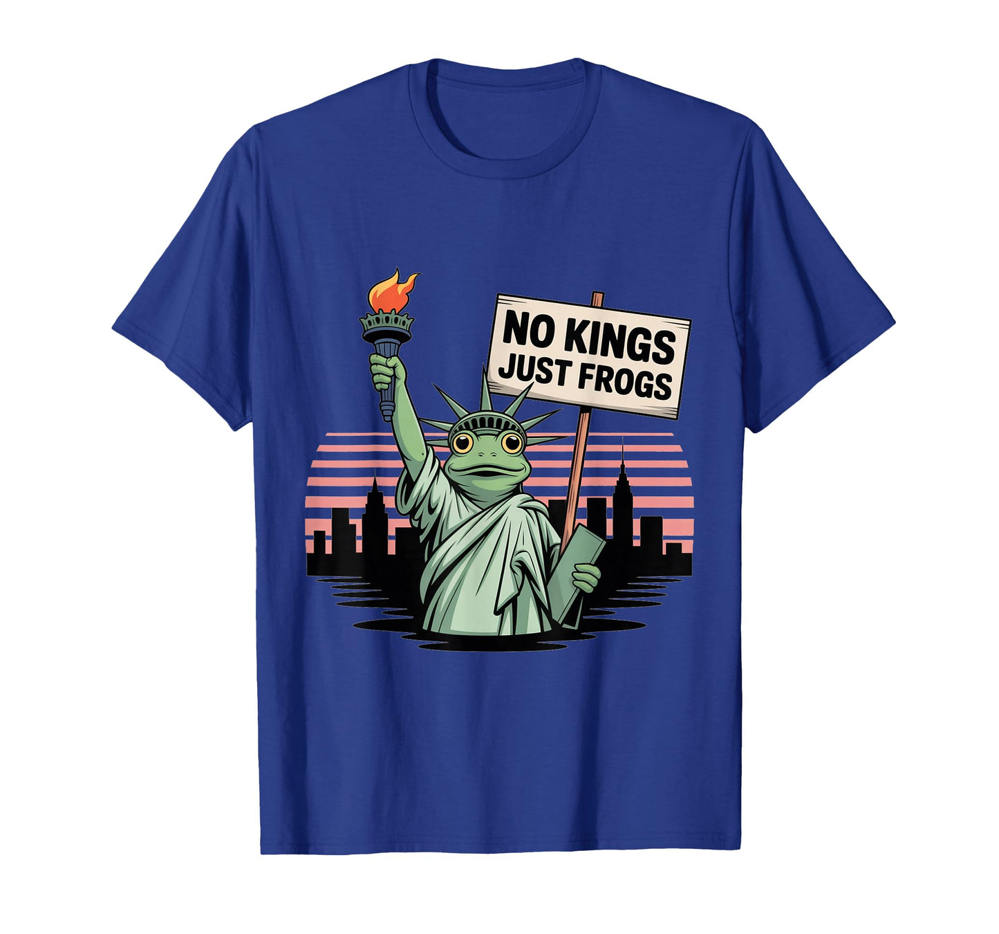 No Kings Just Frogs Statue of Liberty Frog Protest Freedom T-Shirt