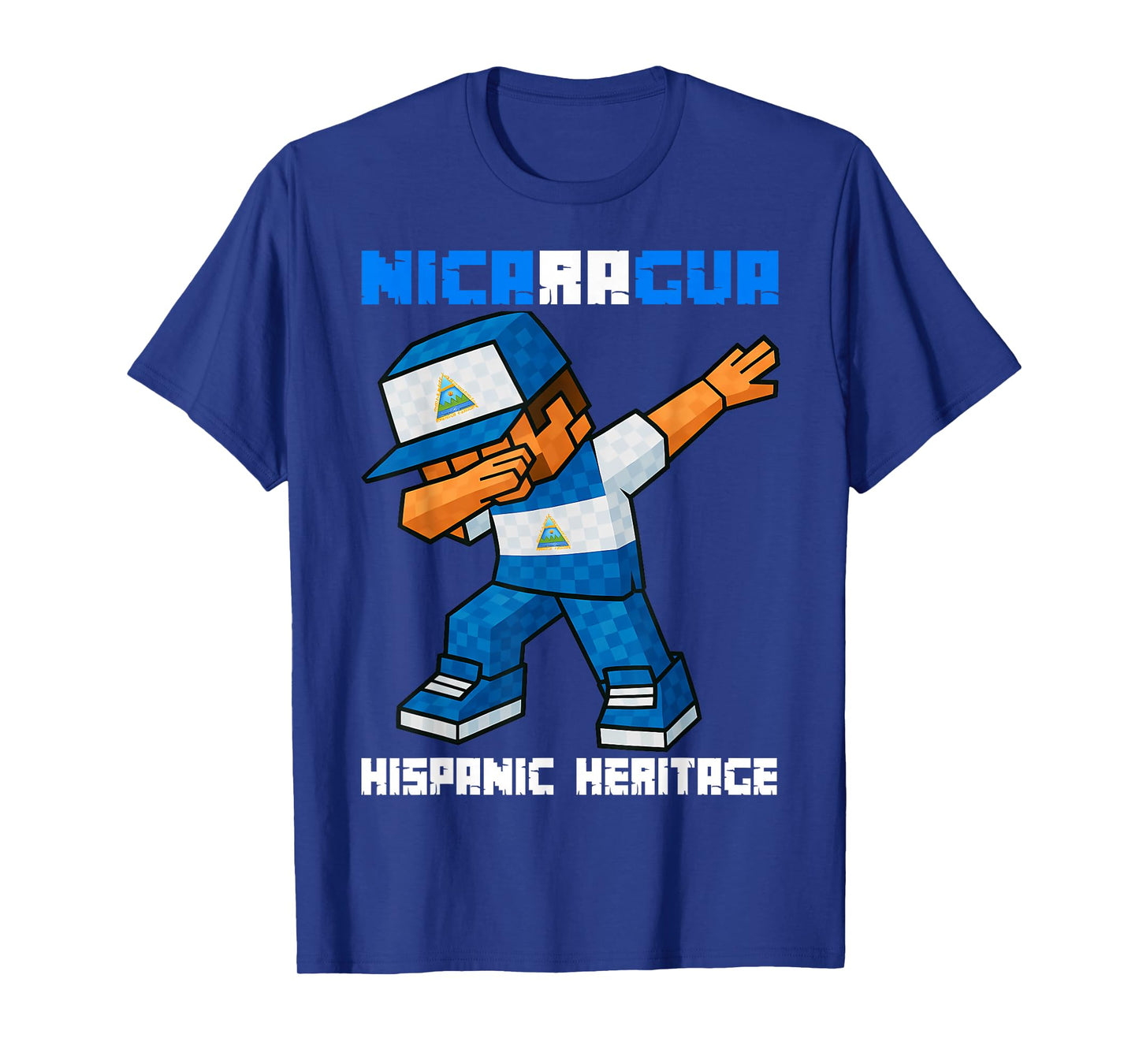 Nicaragua Dab Boys Game Pixel Hispanic Heritage Nicaraguan T-Shirt