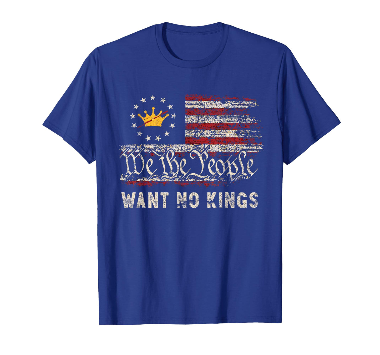 Patriotic Pro-Democracy Politics Protest No Kings In America T-Shirt