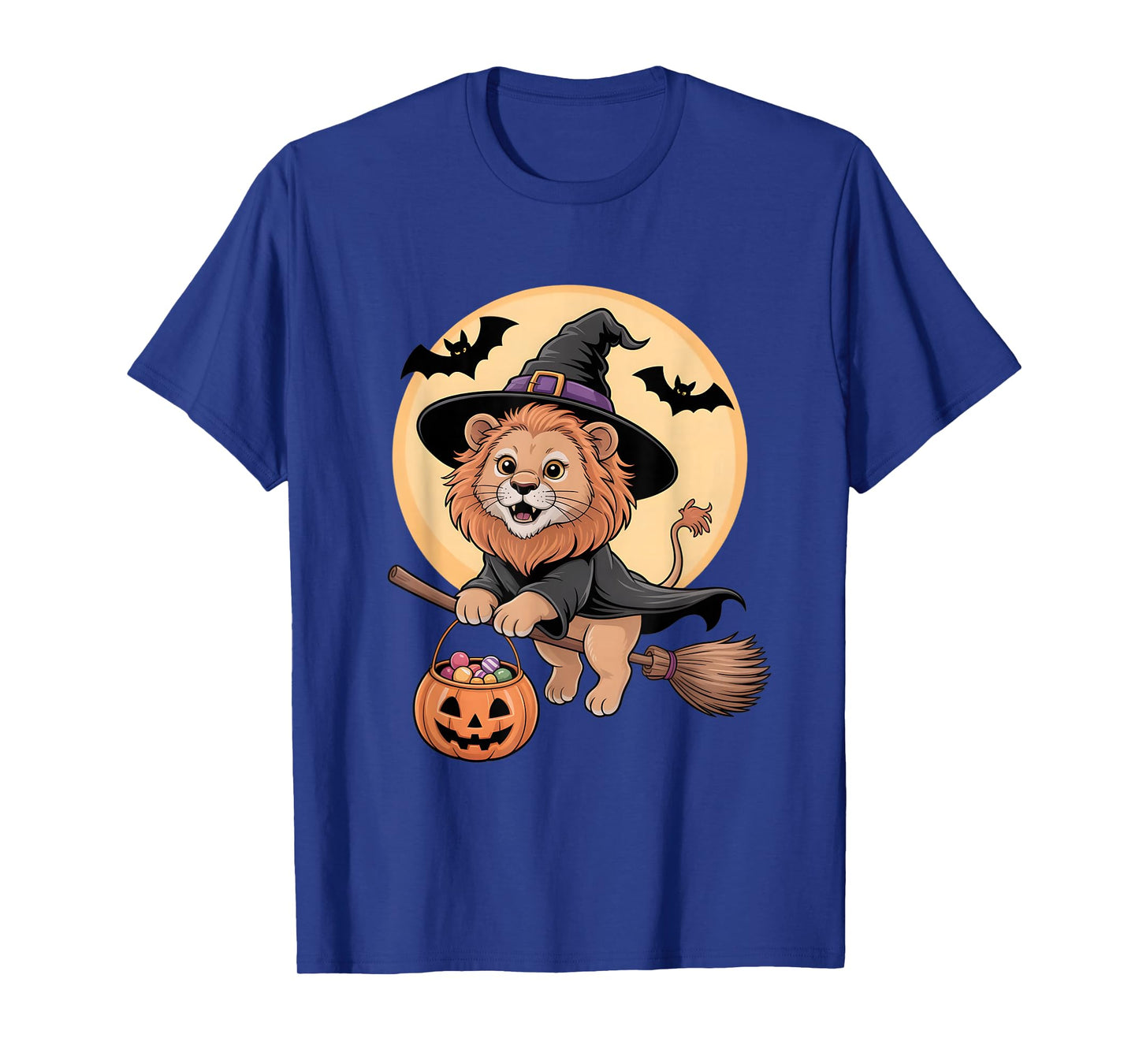 Lion Witch Hat Pumpkin Halloween Costume Men Women Kids T-Shirt