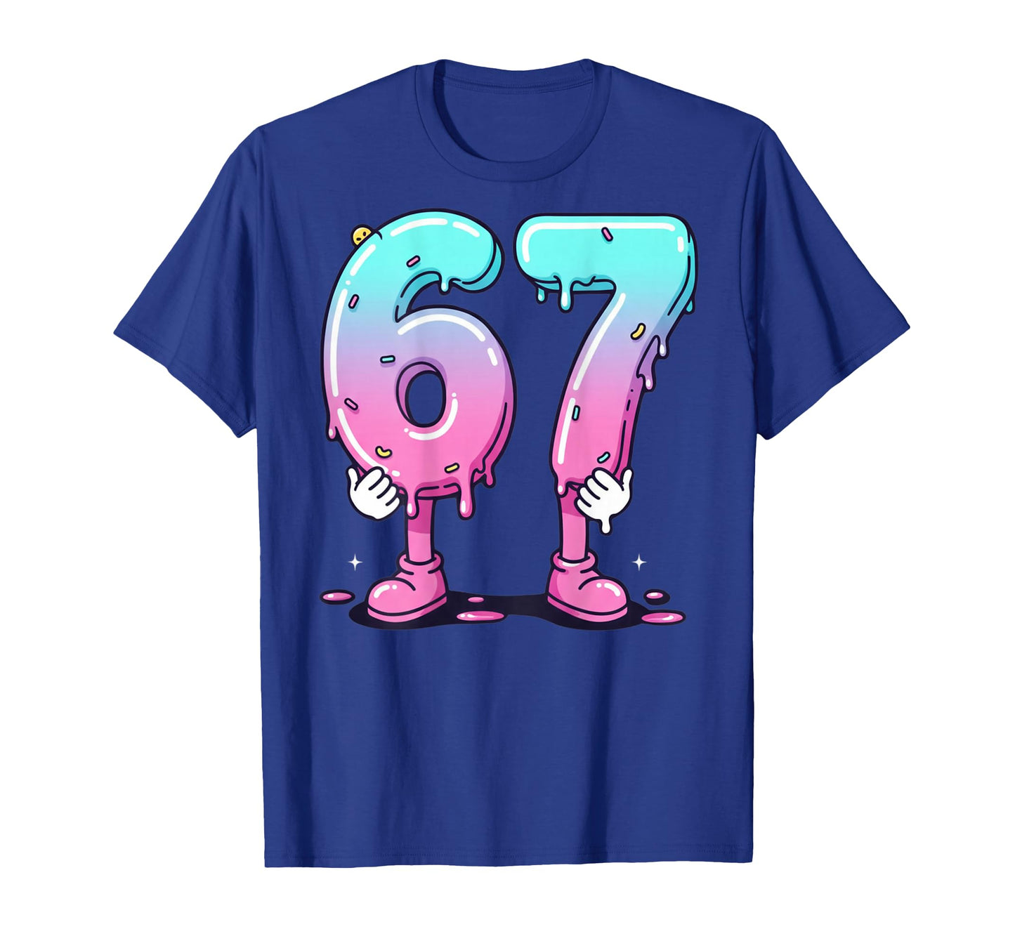 67 Ice Cream Drip (Back) Six Seven Meme for Gen Alpha Kids T-Shirt