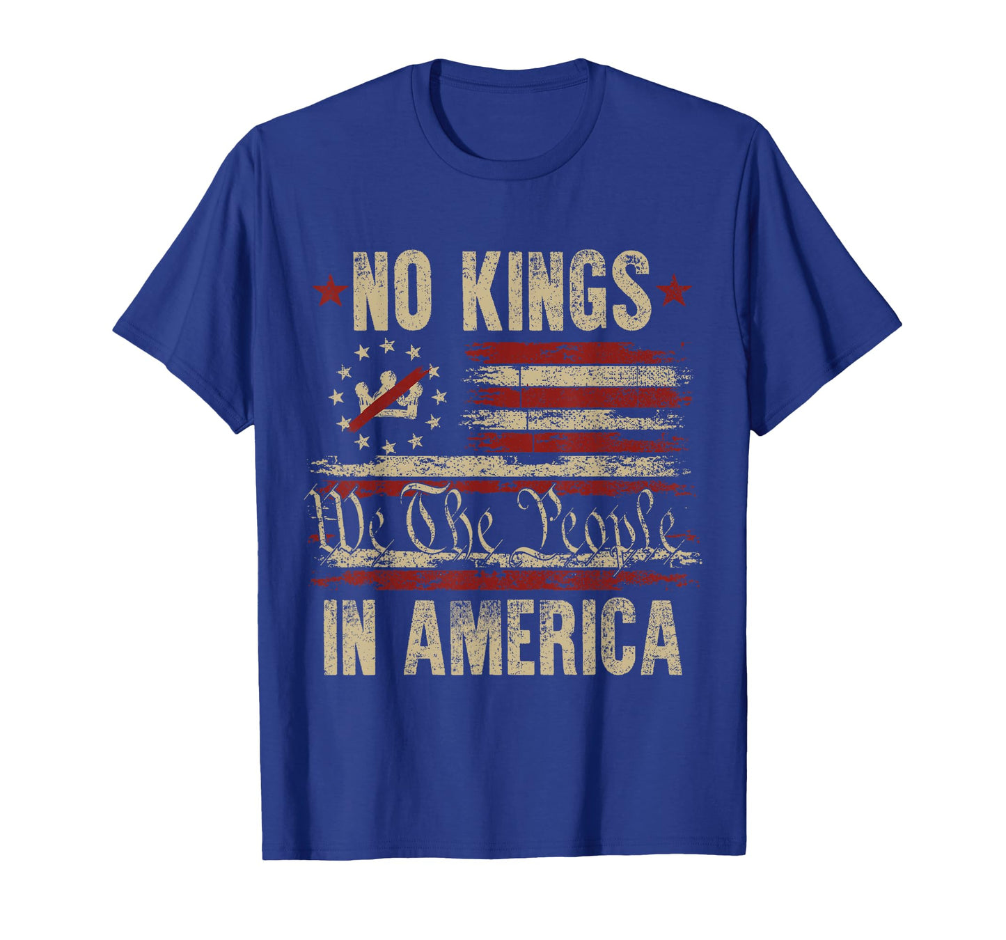 No Kings in American Vintage USA Flag No Kings T-Shirt