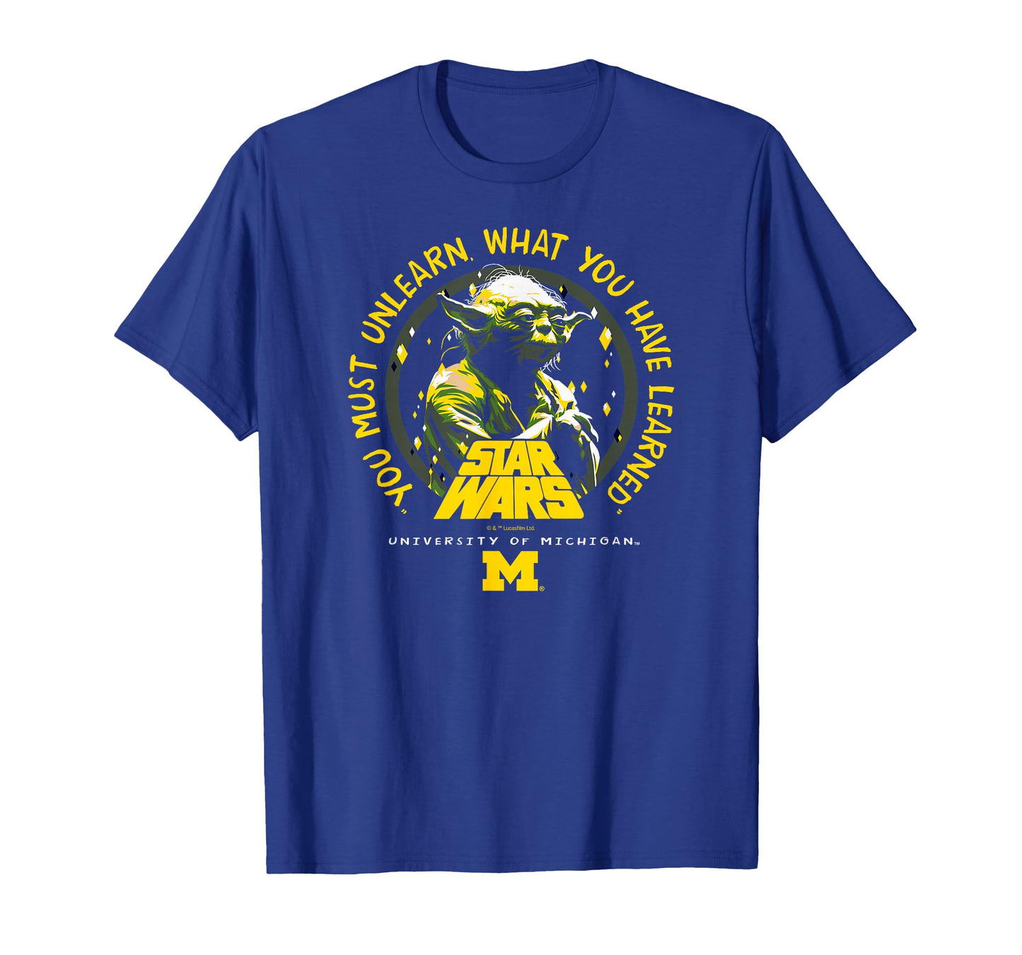 Michigan Wolverines Star Wars Yoda Black Officially Licensed T-Shirt