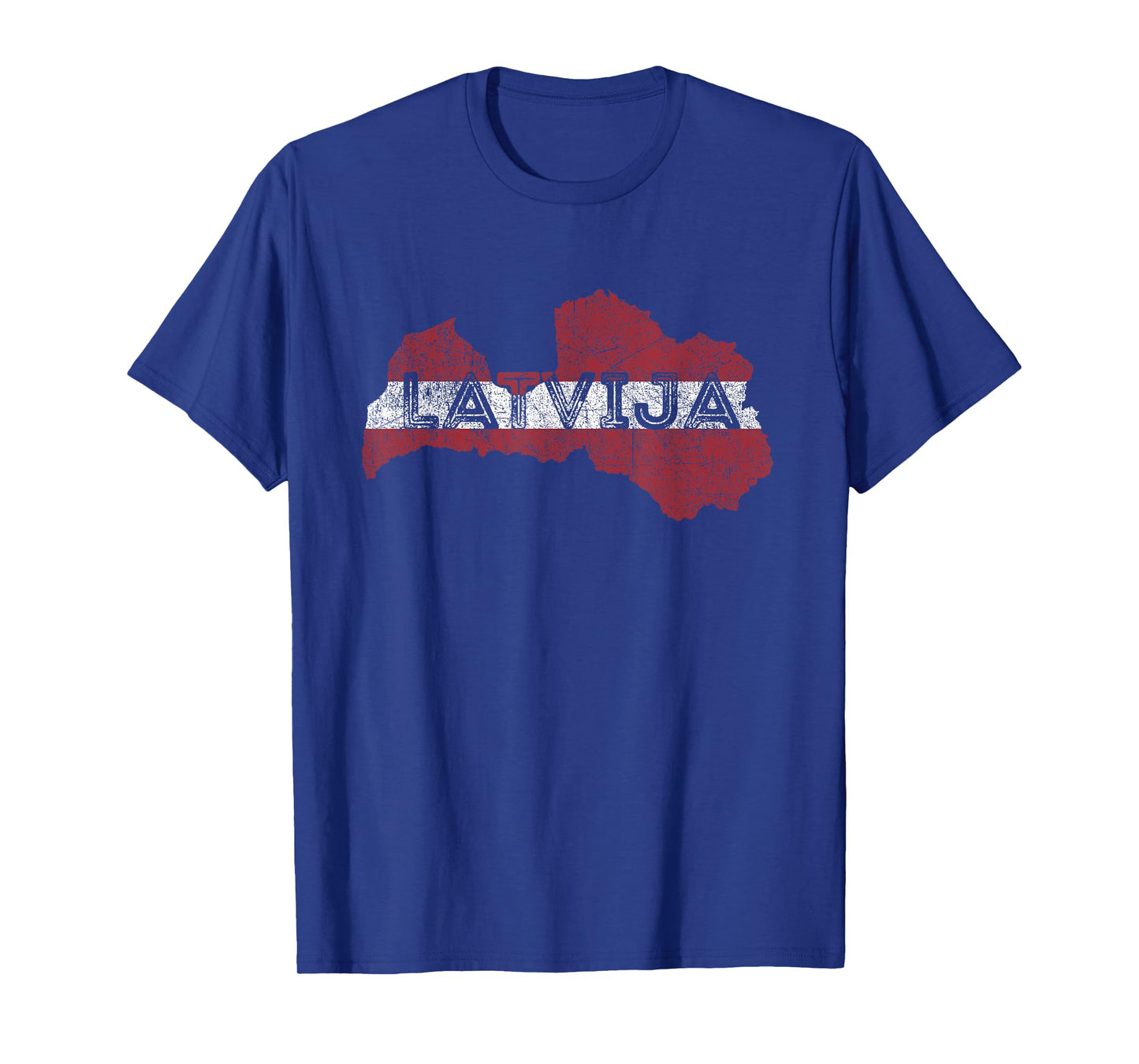 Latvian Map and Flag Souvenir - Distressed Latvija T-Shirt