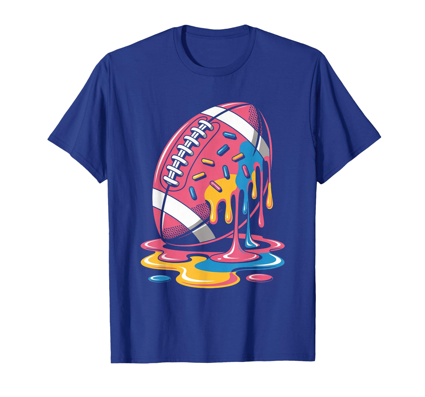 Football Drip Ice Cream Drip Boys for Lineman WR QB RB Men T-Shirt
