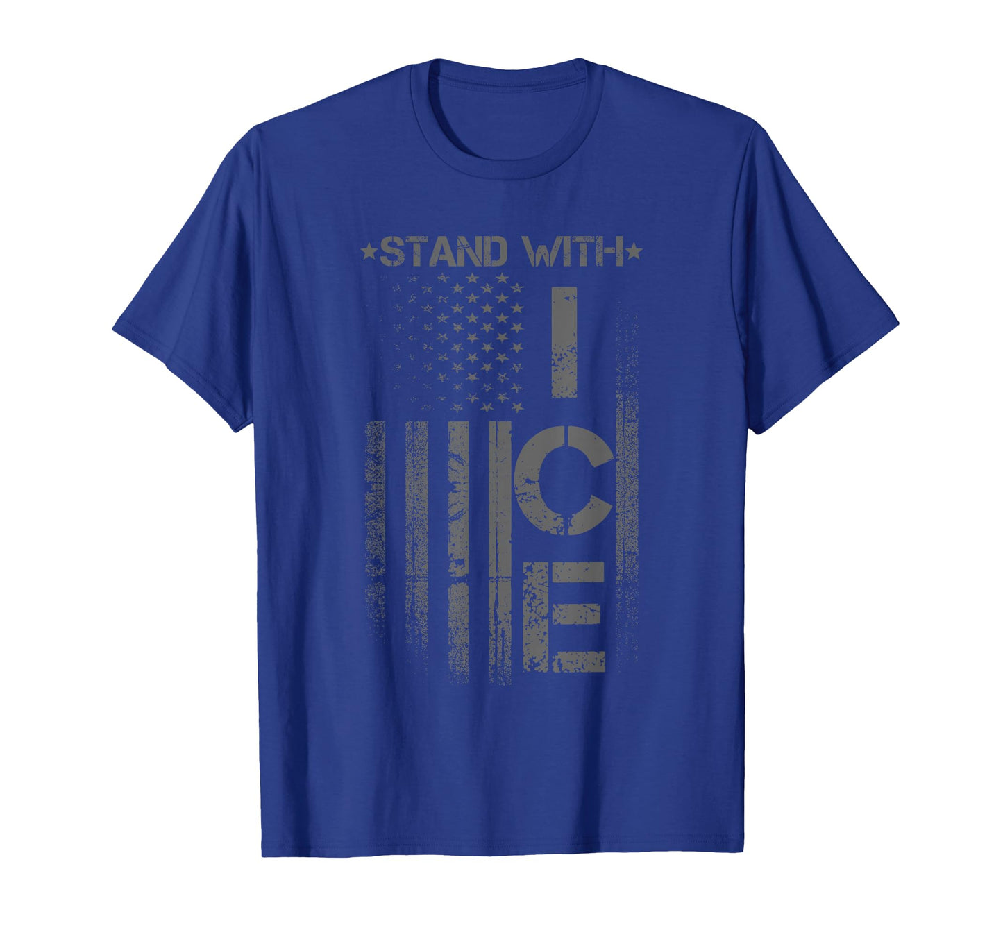 Border Patrol Support ICE Immigration Officers American Flag T-Shirt