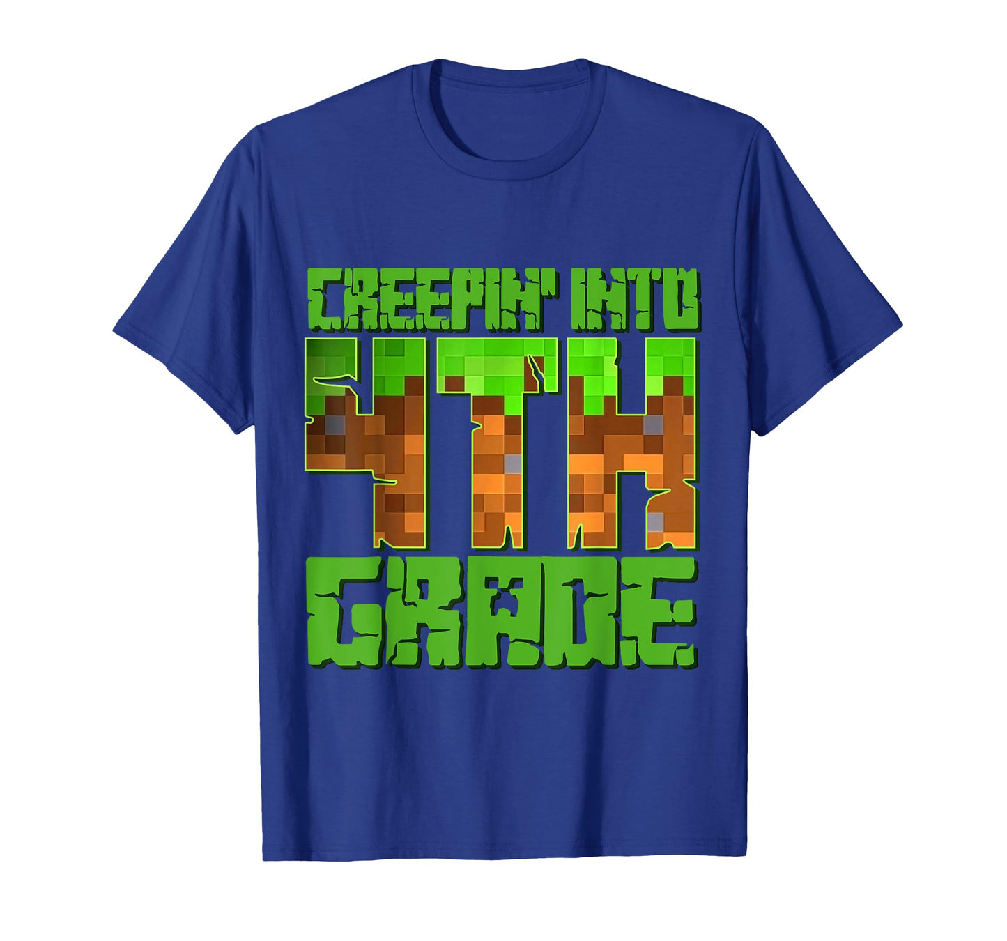 Creepin’ Into 4th Grade Kids Boy Gamer Pixel Back to School T-Shirt
