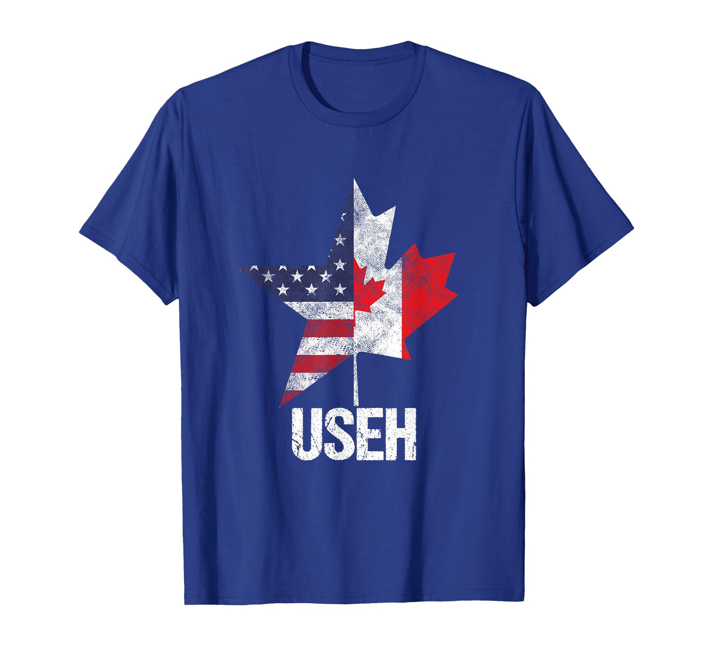 Half Canadian American USEH Canada USA Flag United States T-Shirt