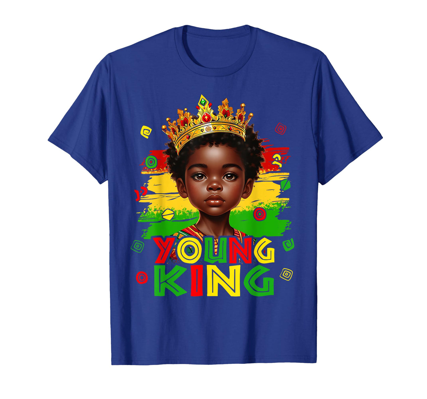 Young King Black History Month Kids Afro Boys Kids Youth T-Shirt