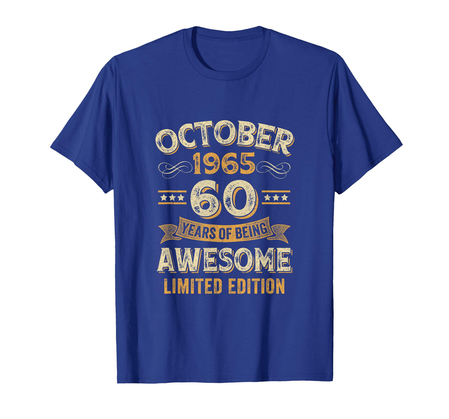 60 Years Awesome Vintage October 1965 60Th Birthday T-Shirt