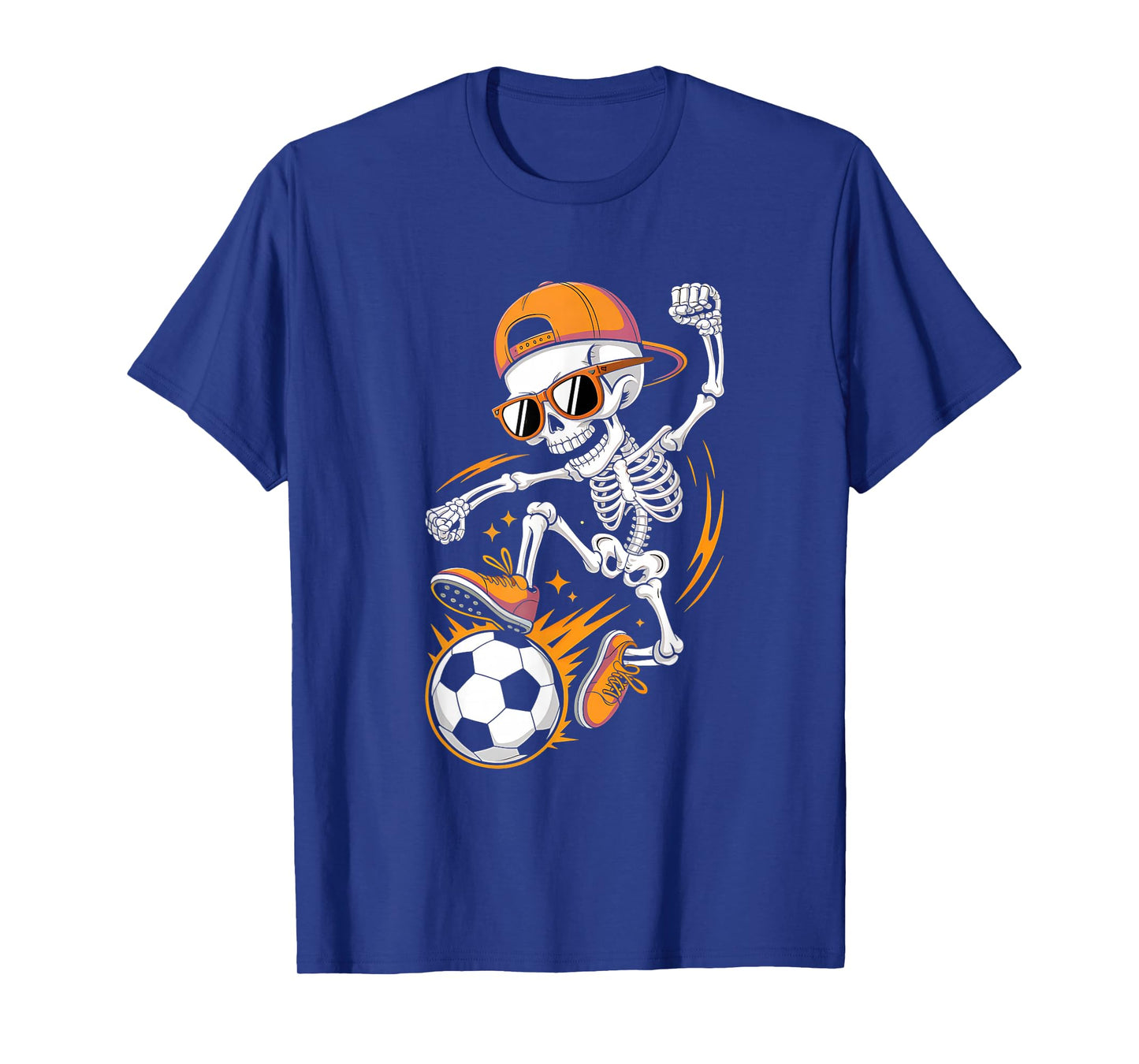Halloween Skeleton Funny Soccer Shirt for Teens Boys Men T-Shirt