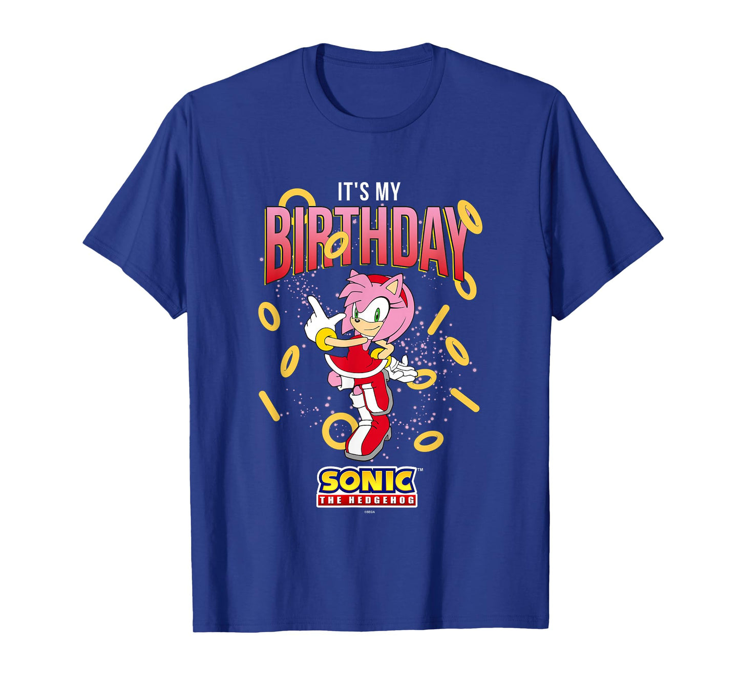 Sonic The Hedgehog Birthday It's My Birthday Amy Rose Rings T-Shirt