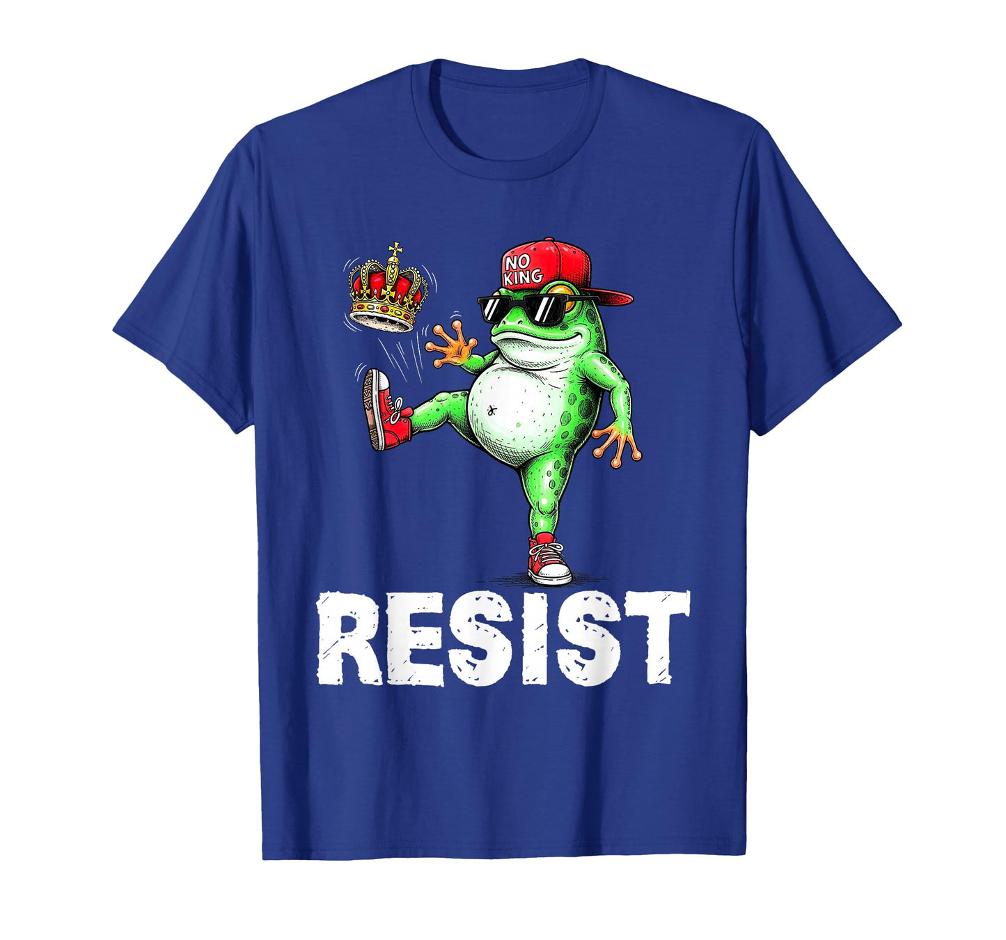 Vintage Cool Frog Resist No King Graphic Retro Streetwear T-Shirt