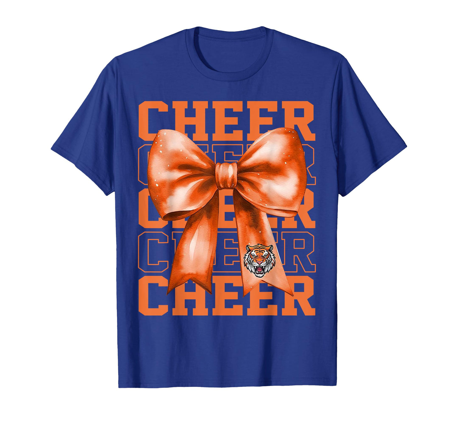 Cheer Coquette Tiger Bow Game Day Team Mascot T-Shirt