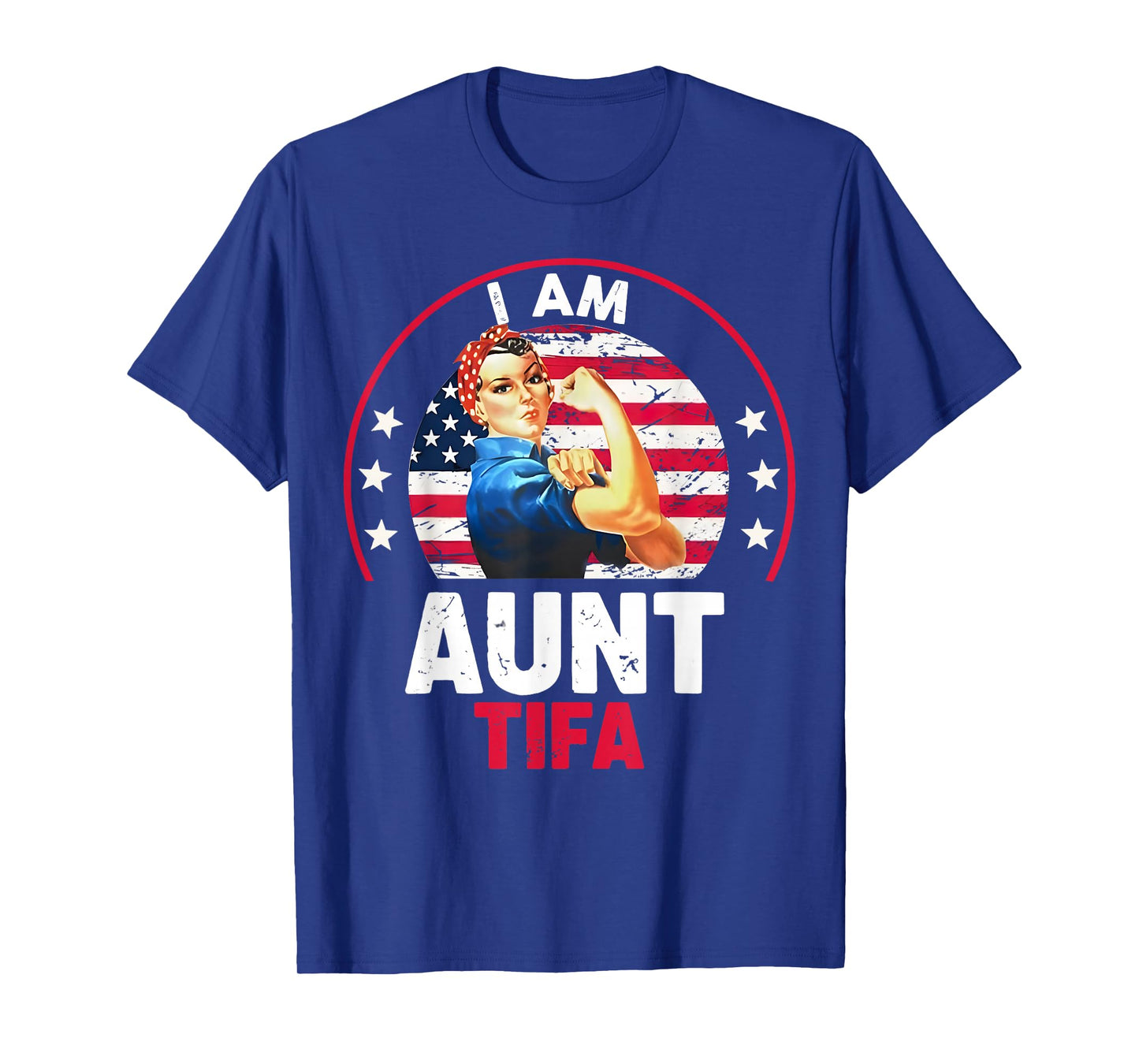 Vintage I Am Aunt Tifa Woman's Girl Aunt Tifa America Flag T-Shirt