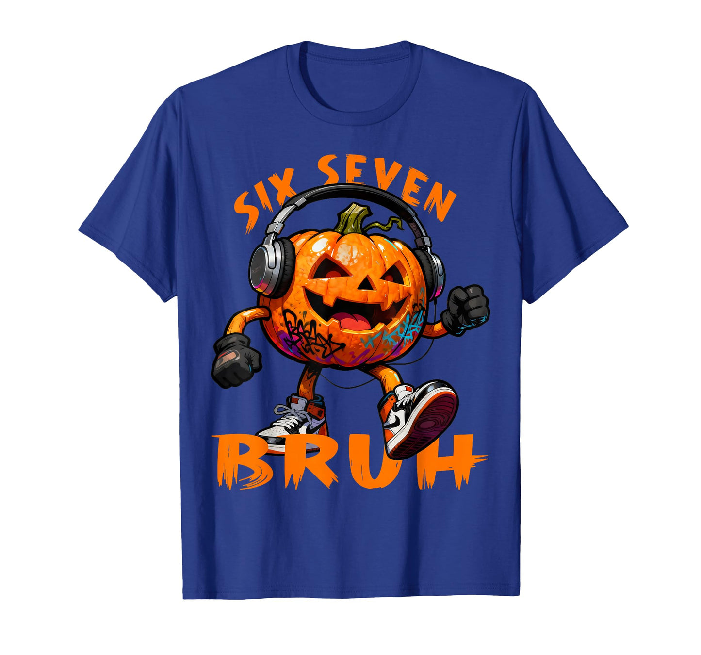67 Halloween Funny Six Seven Meme Brainrot Pumpkin Kids Bruh T-Shirt