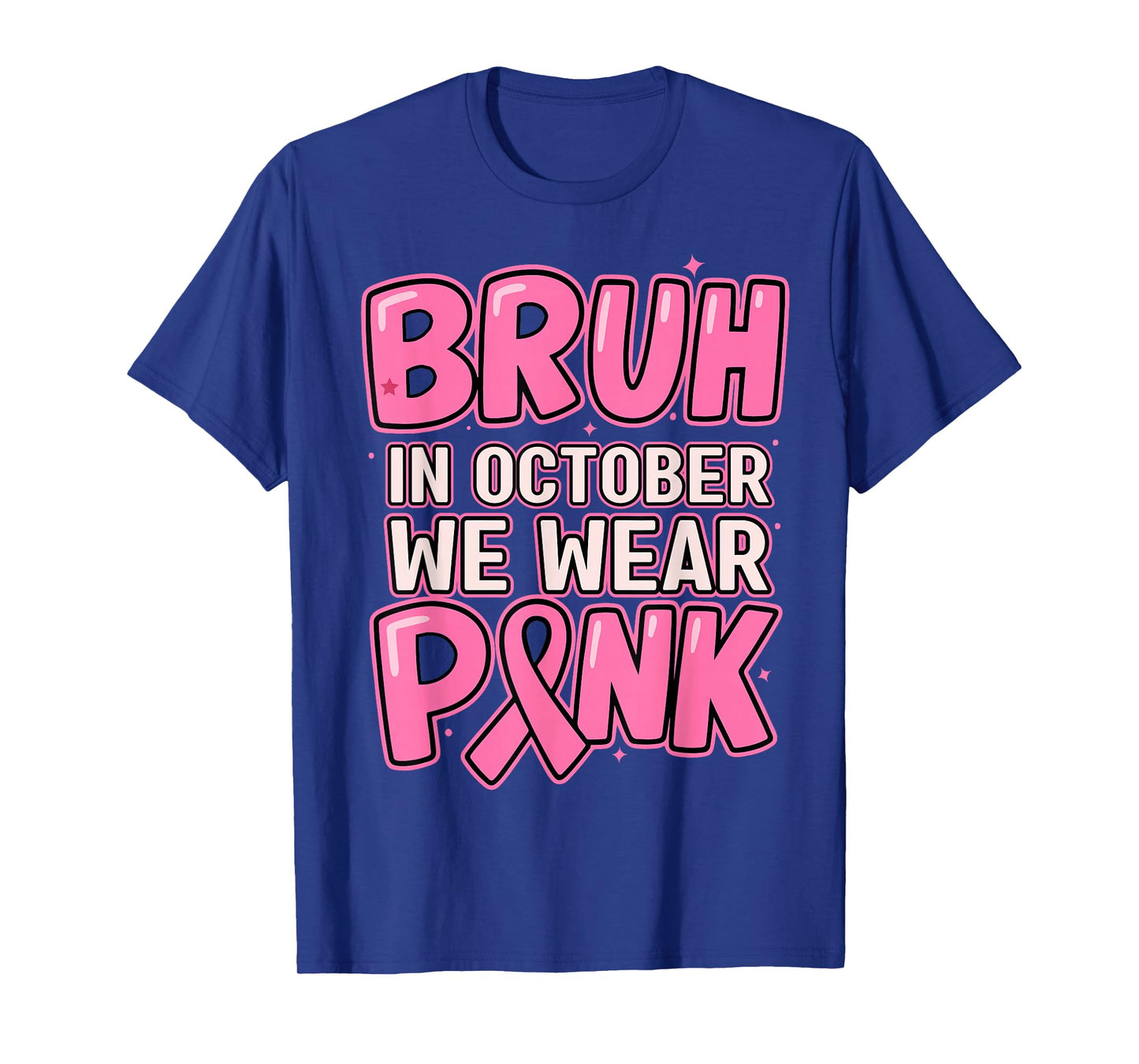 Breast Cancer Awareness October We Wear Pink Boys Kids Teens T-Shirt