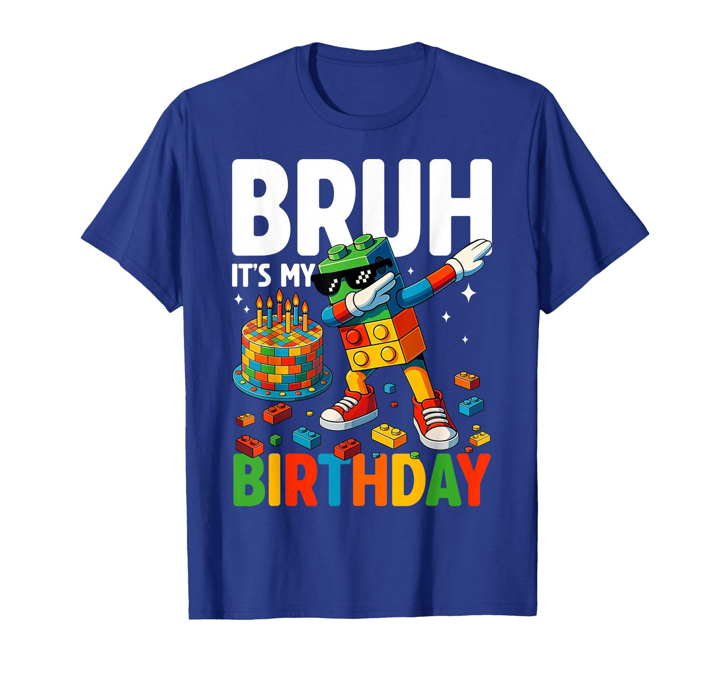 Master Builder Dabbing Blocks Bricks Bruh Its My Birthday T-Shirt
