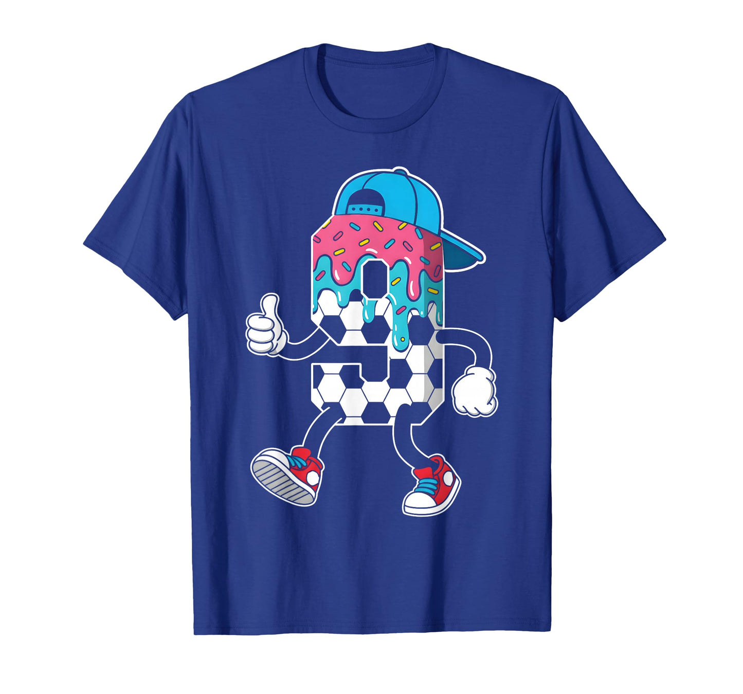 Soccer 9 Year Old Ice Cream Drip Youth 9th Birthday Boy 9 T-Shirt