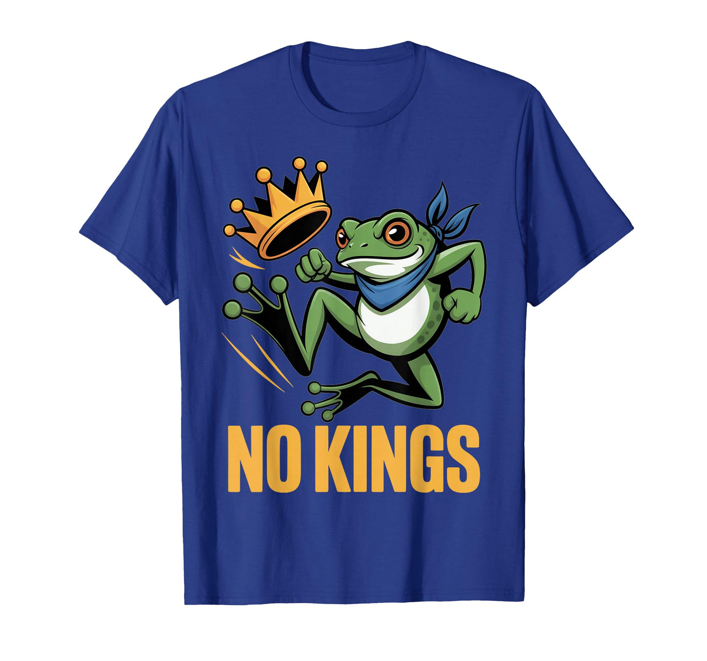 No Kings Protest Sign Patriotic Liberty Frog Art Design T-Shirt
